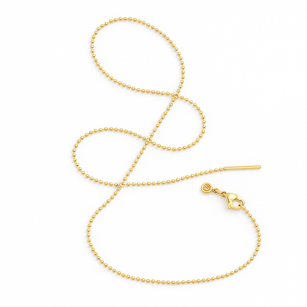 21525 1.2mm Ball Chain Necklace with Sliding Bar 18"