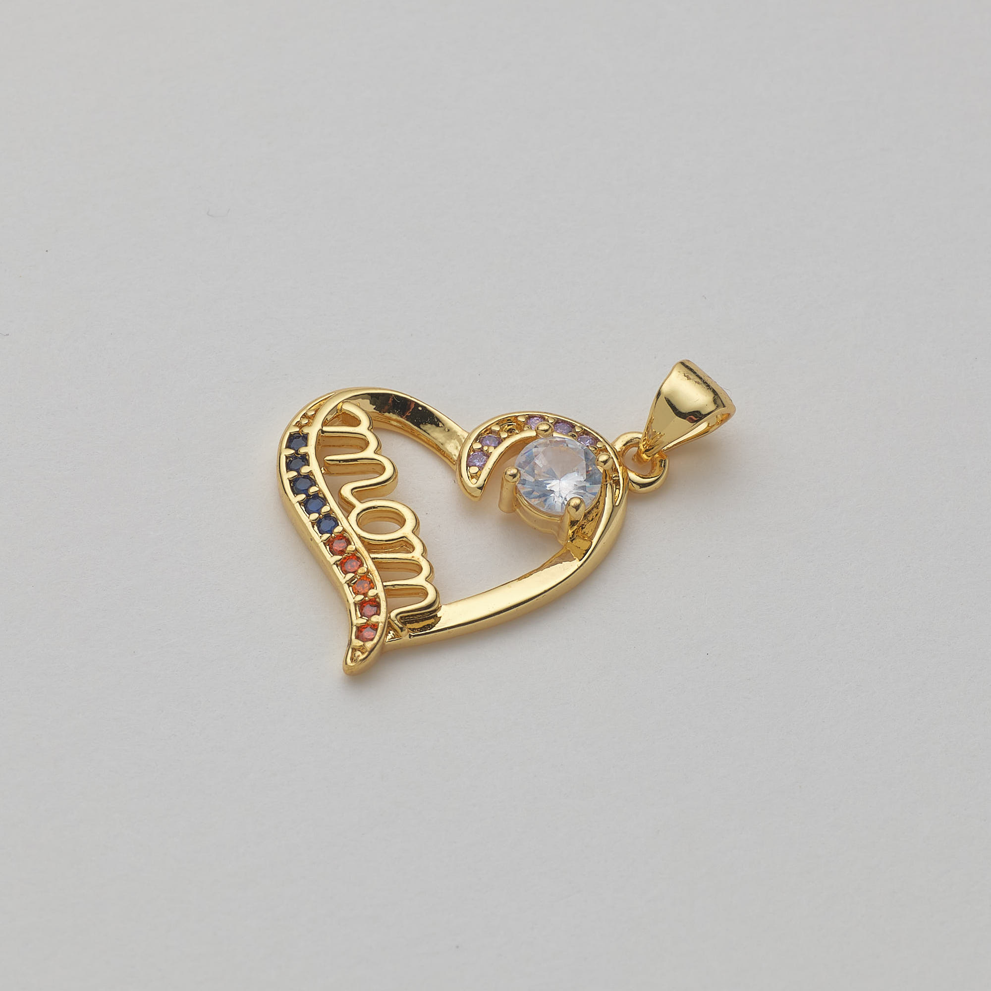 15203 Crystal Heart Pendant for Moms