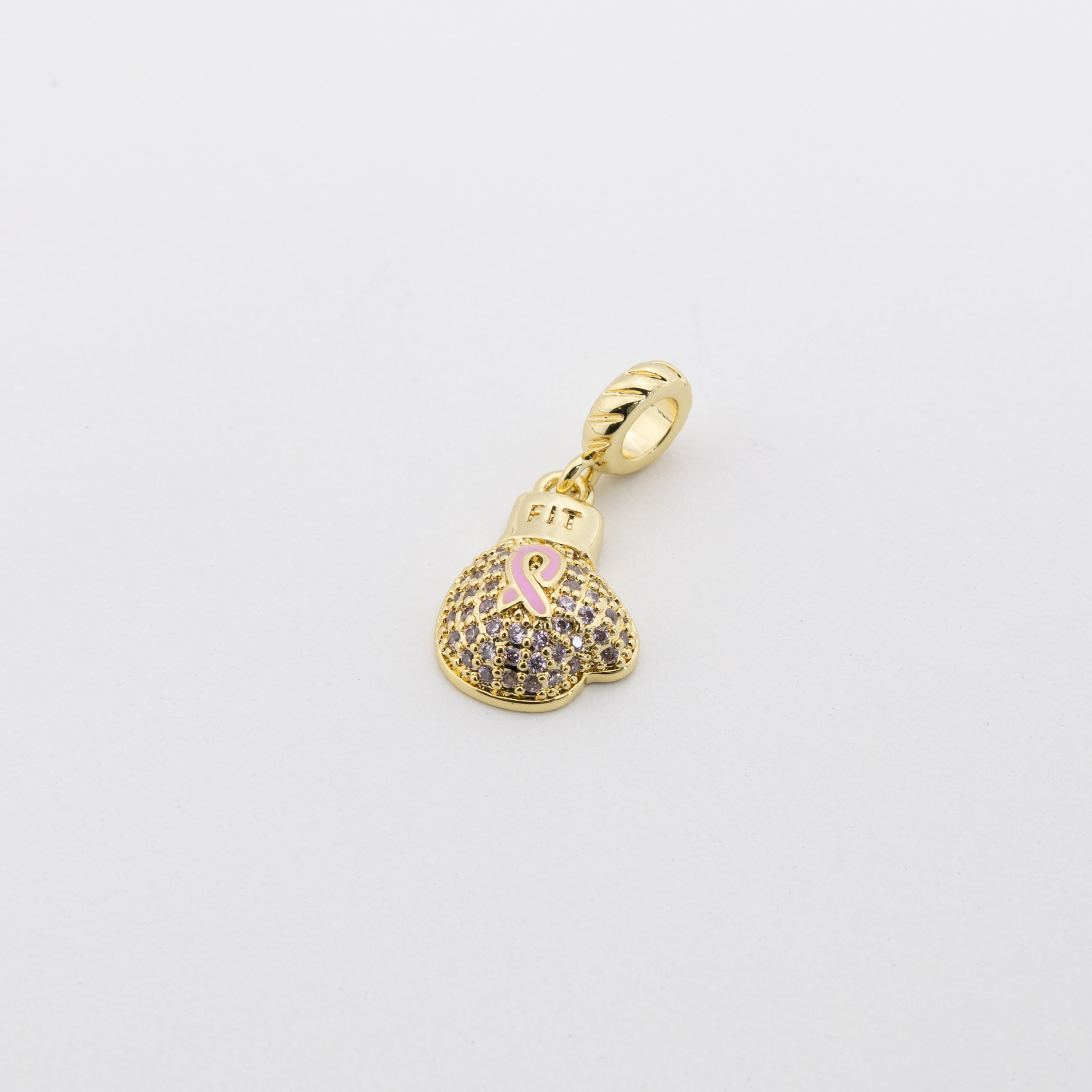 18514 Pink Boxing Gloves Zircon Pendant