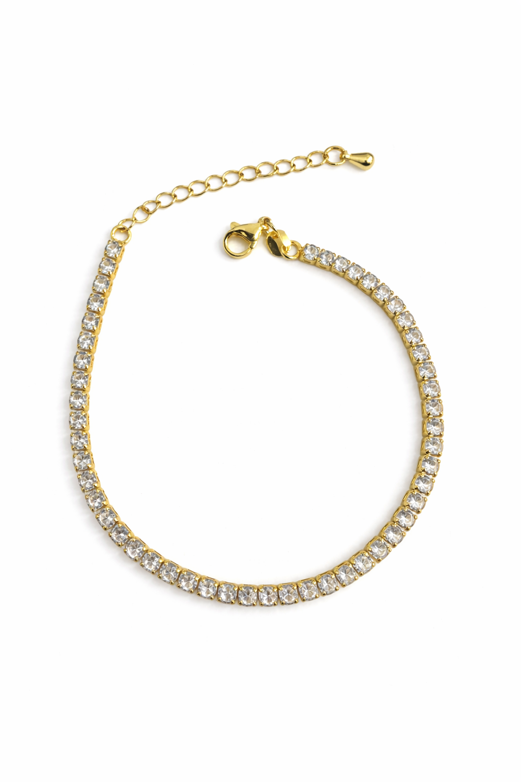 21694 Brazalete Tennis Dorado con Circones