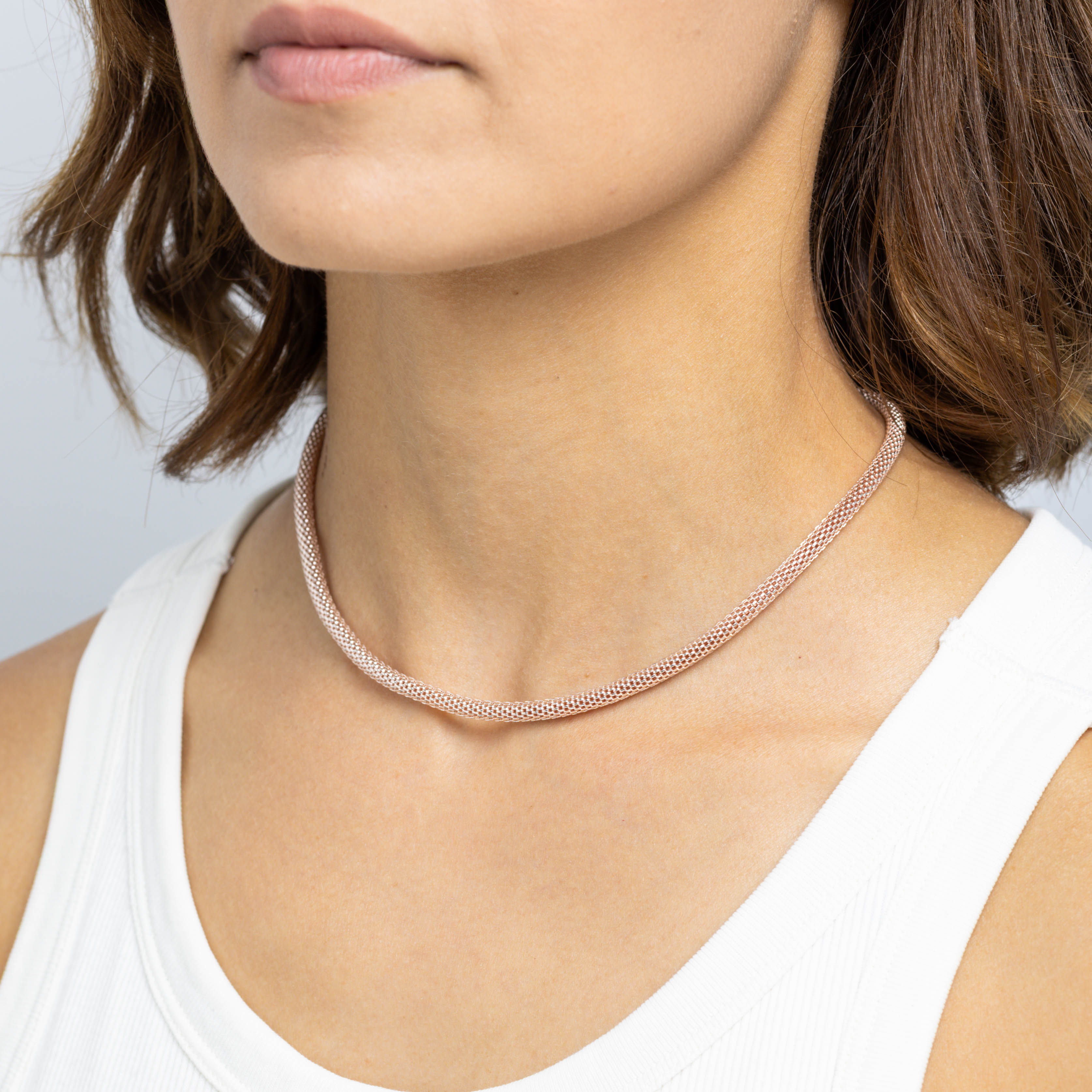 11248 Cadena de malla de oro rosa