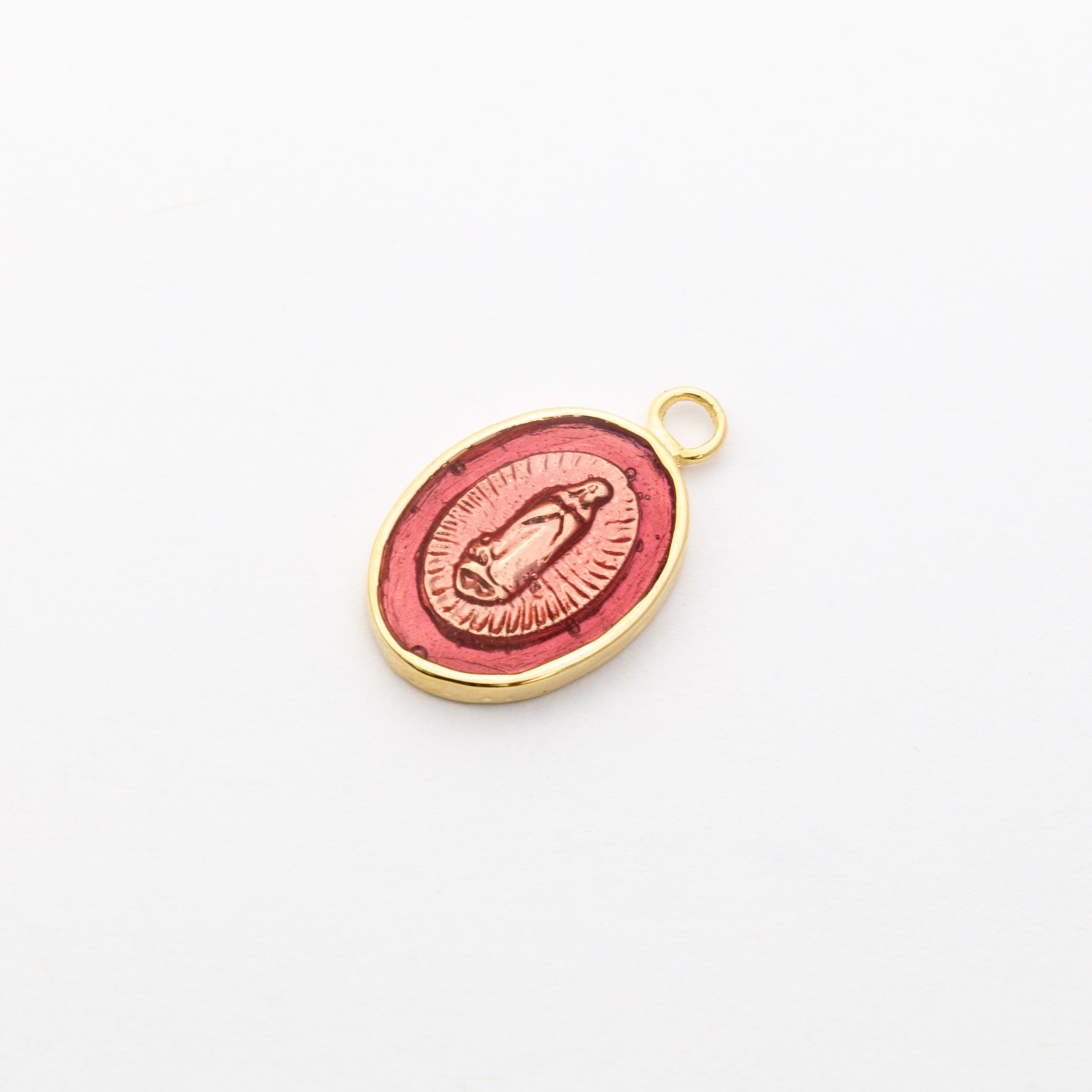 18254 Small Red Virgin of Guadalupe Pendant 