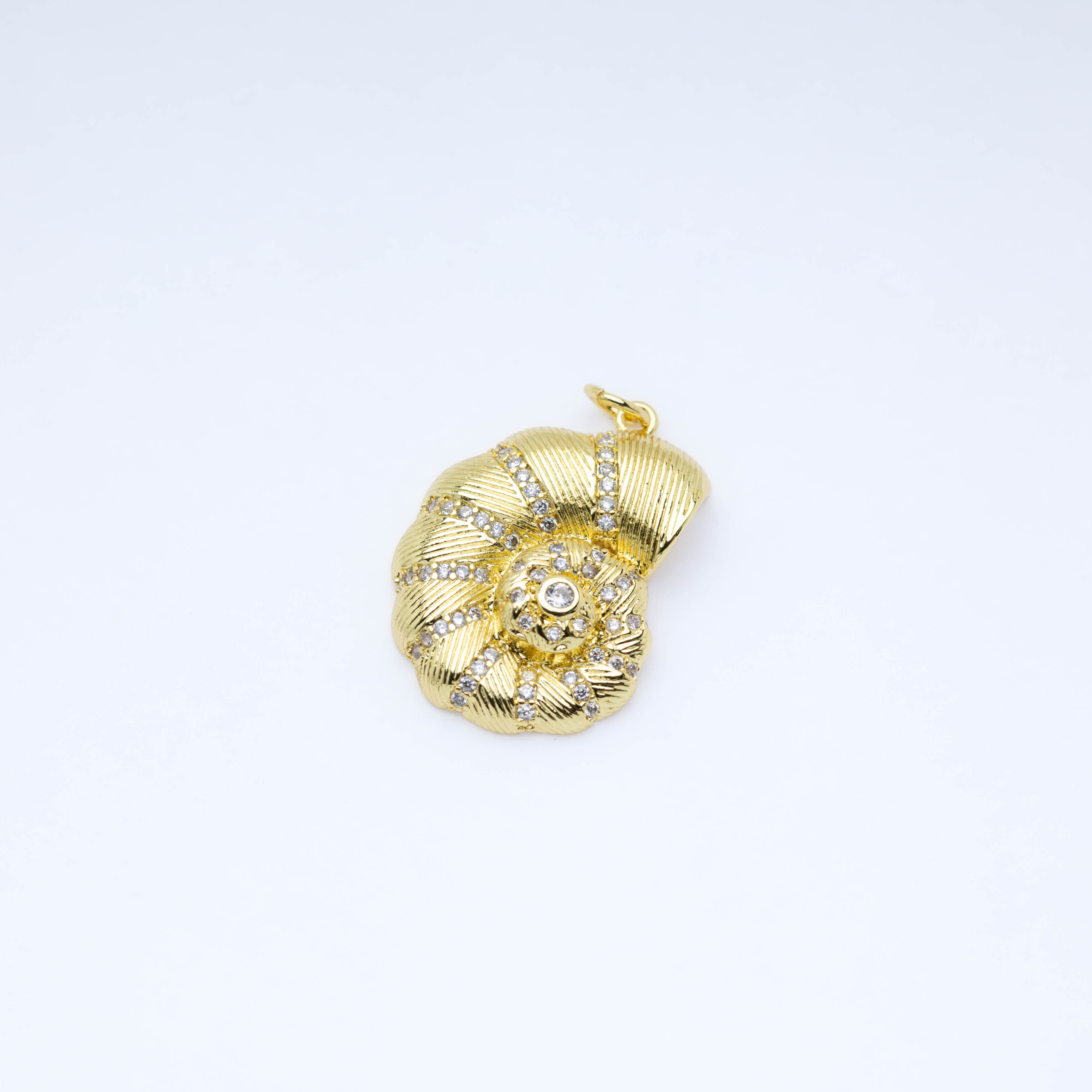 20839  Spiral Shell Charm with Zircons