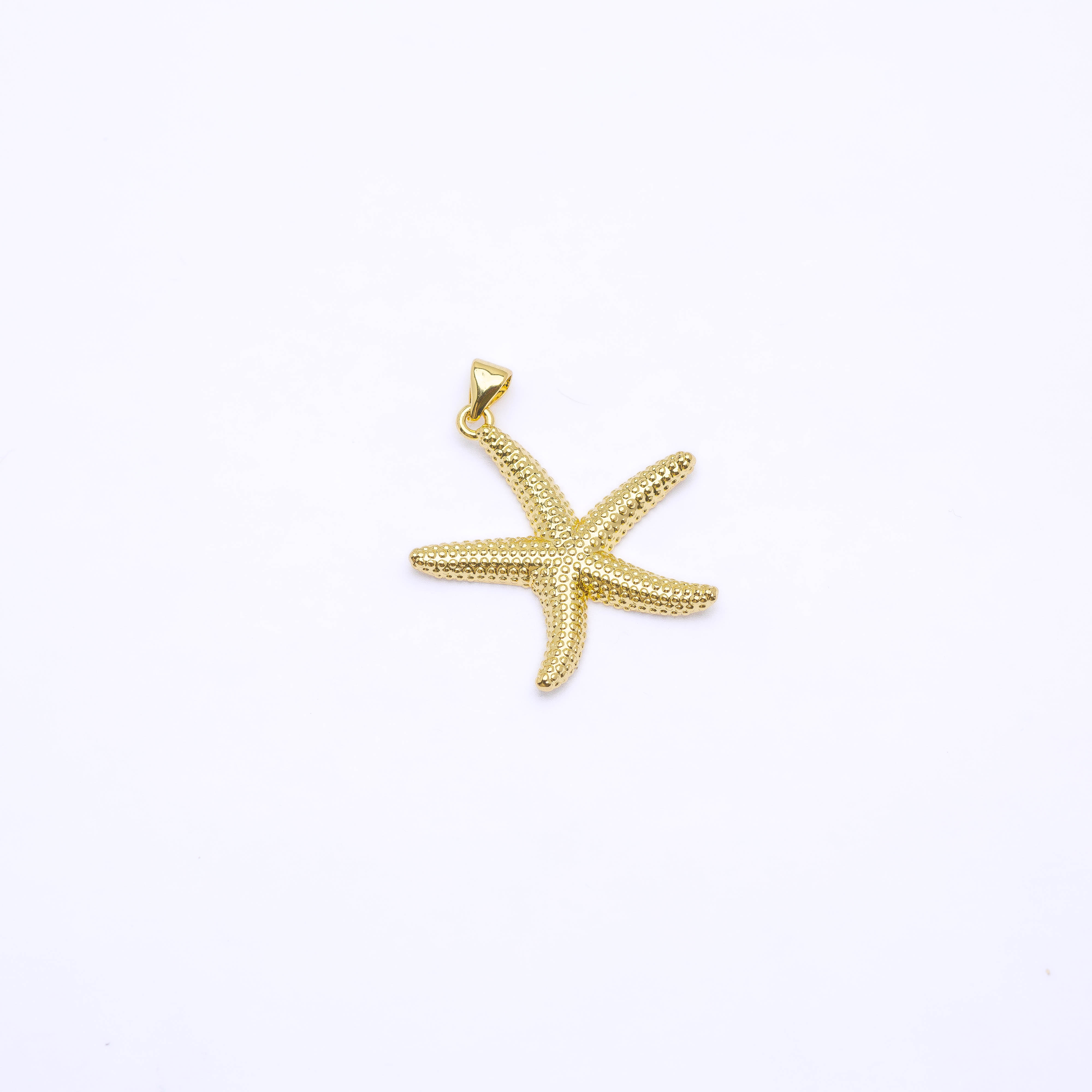 21083 Gold Starfish Pendant with Textured Relief