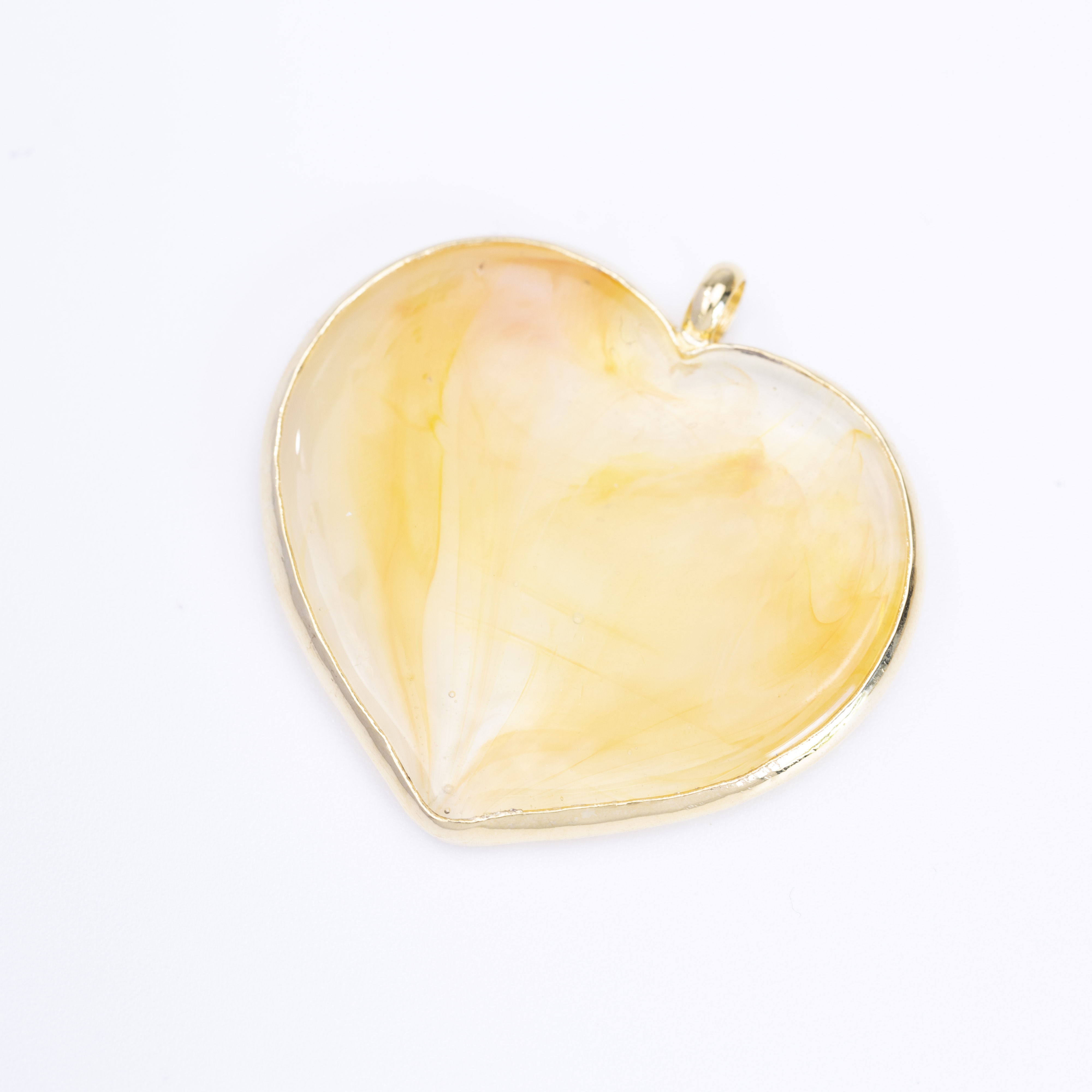 19559 Bizel de Corazones Blanco y Amarillo Oscuro 40mm