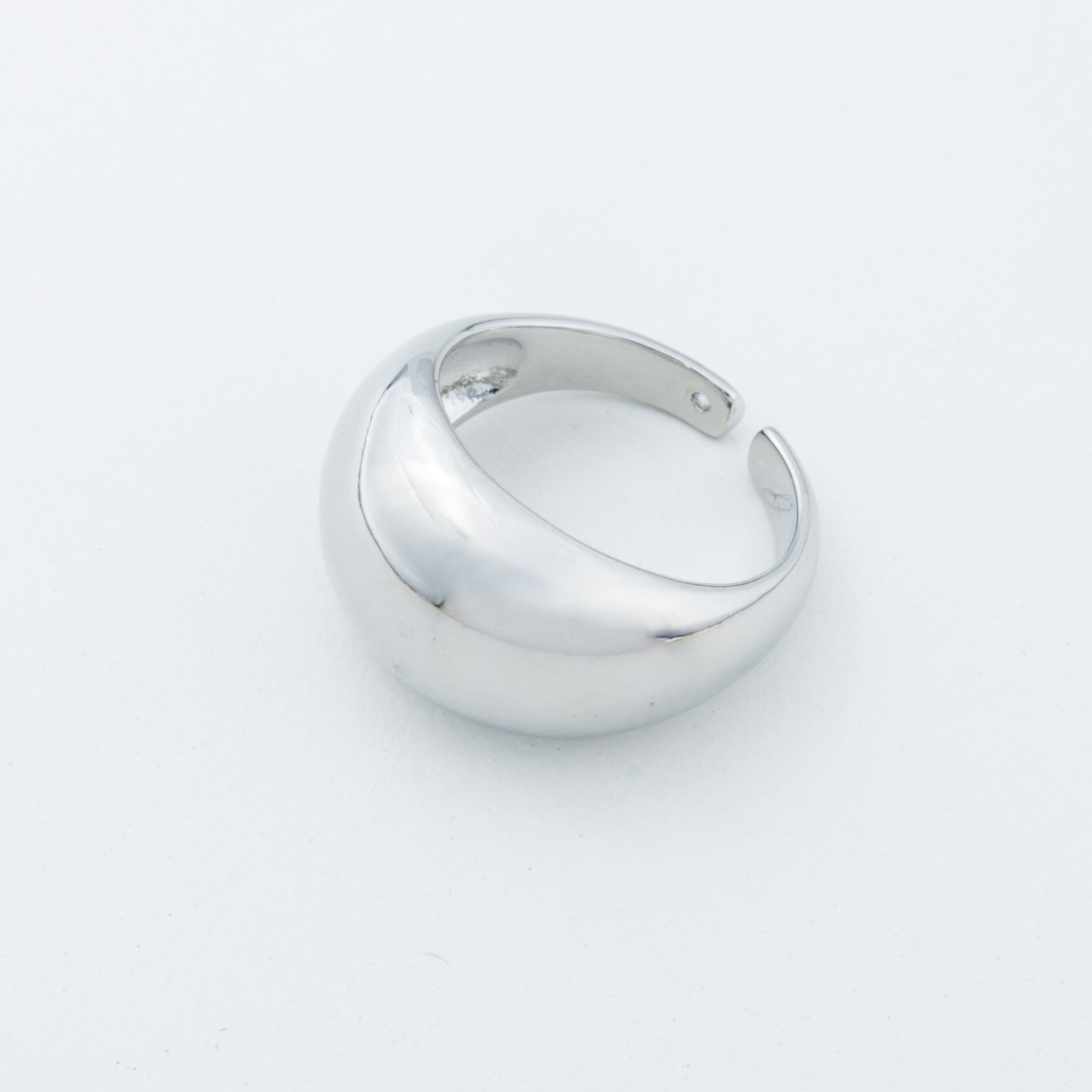 18830 Silver Puffy Ball Ring Adjustable