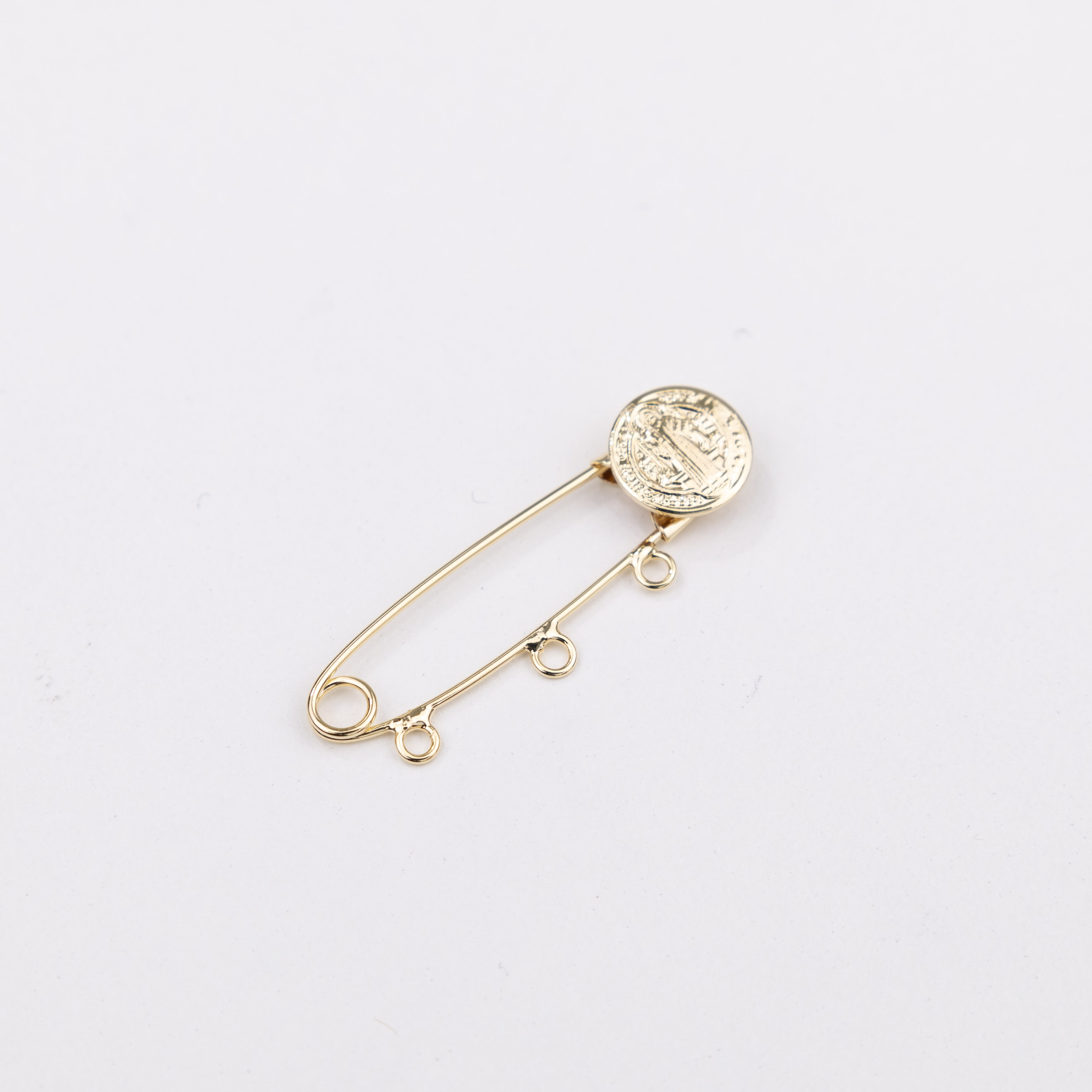10443 Baby Pin with St Benedict Brooch
