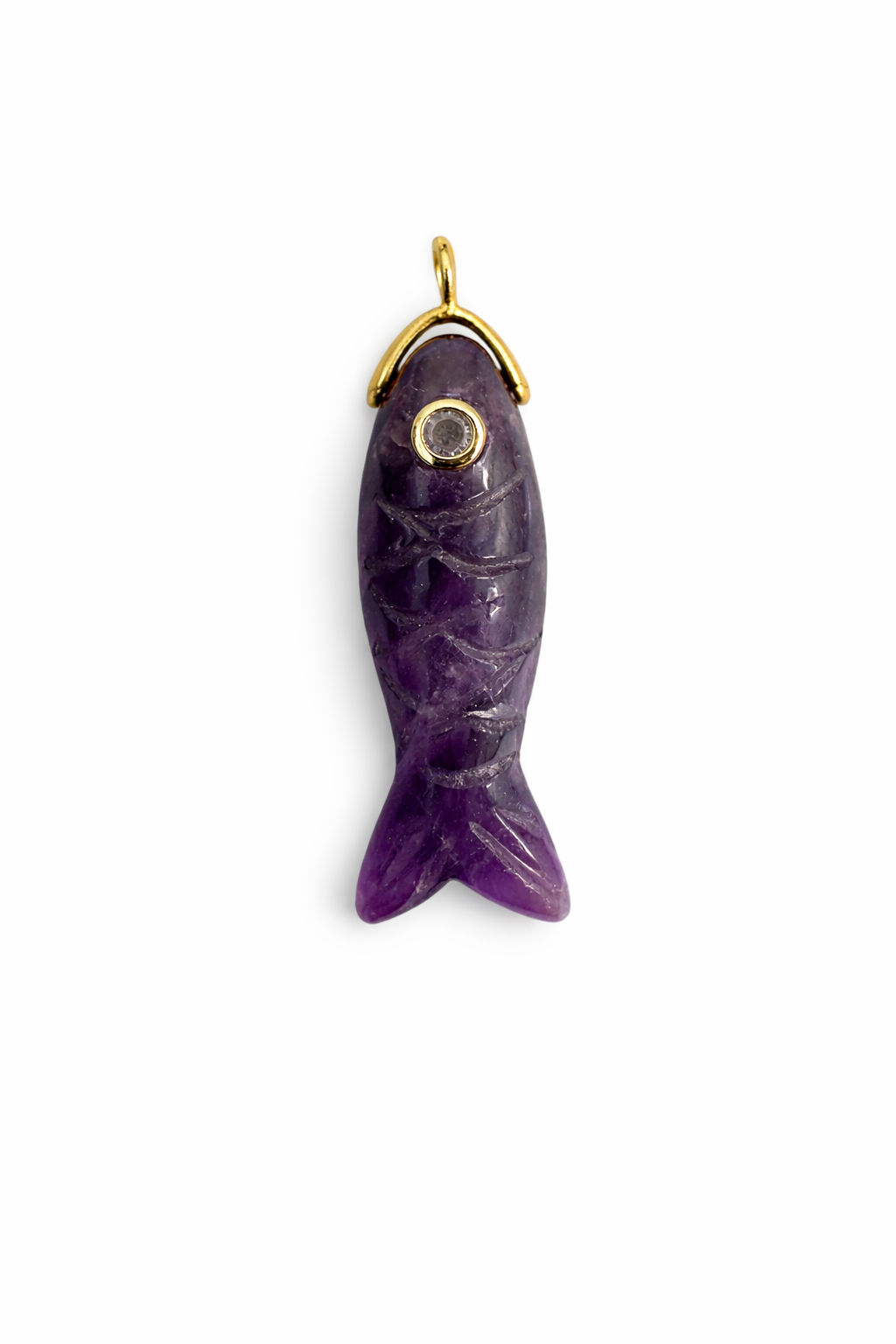 21655 Amethyst Fish Charm