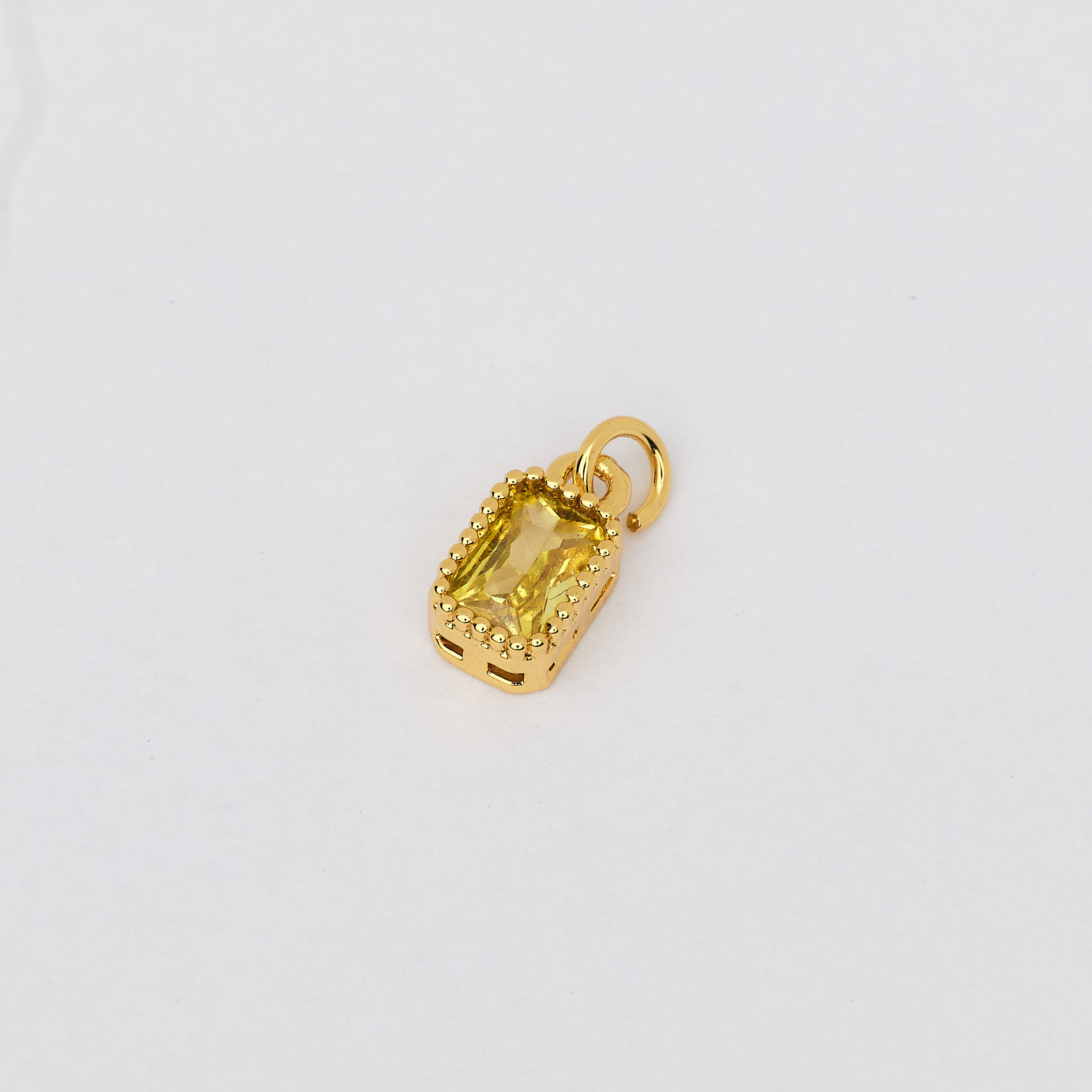 16480 Yellow Square Crystal Charm