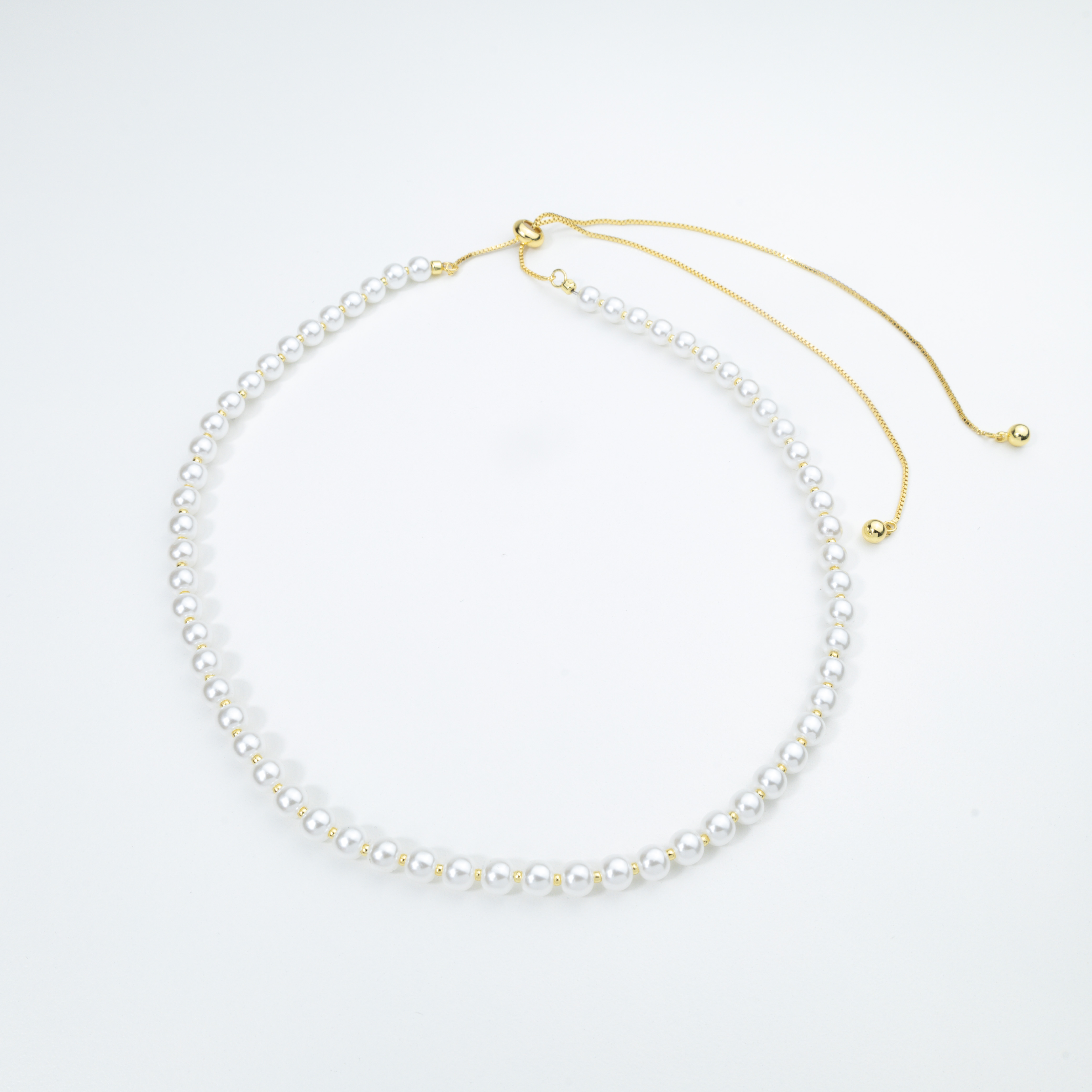 18837 6mm Choker Pearl Adjustable Necklace