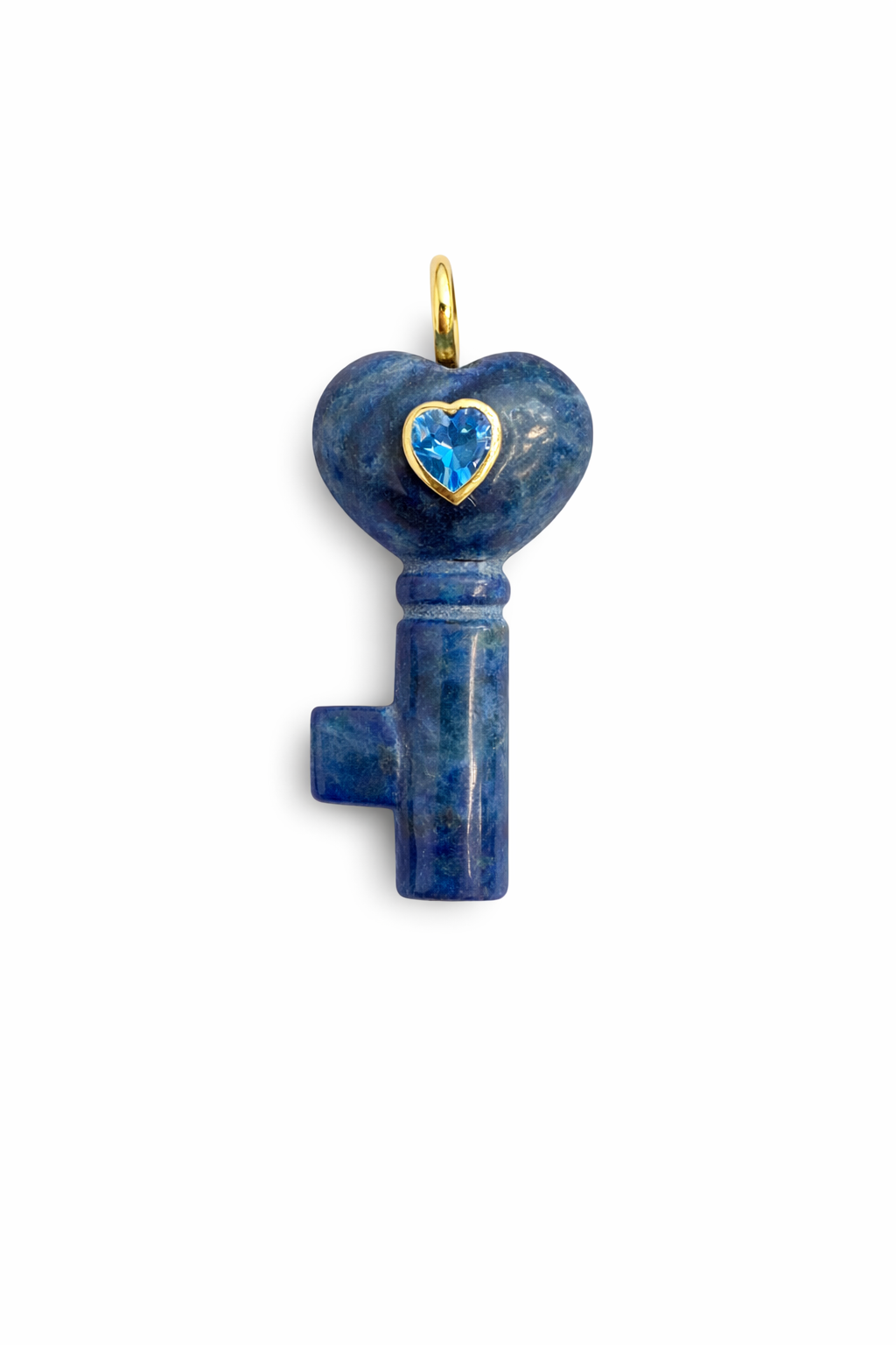 21658 Lapis Lazuli Key Charm with Heart