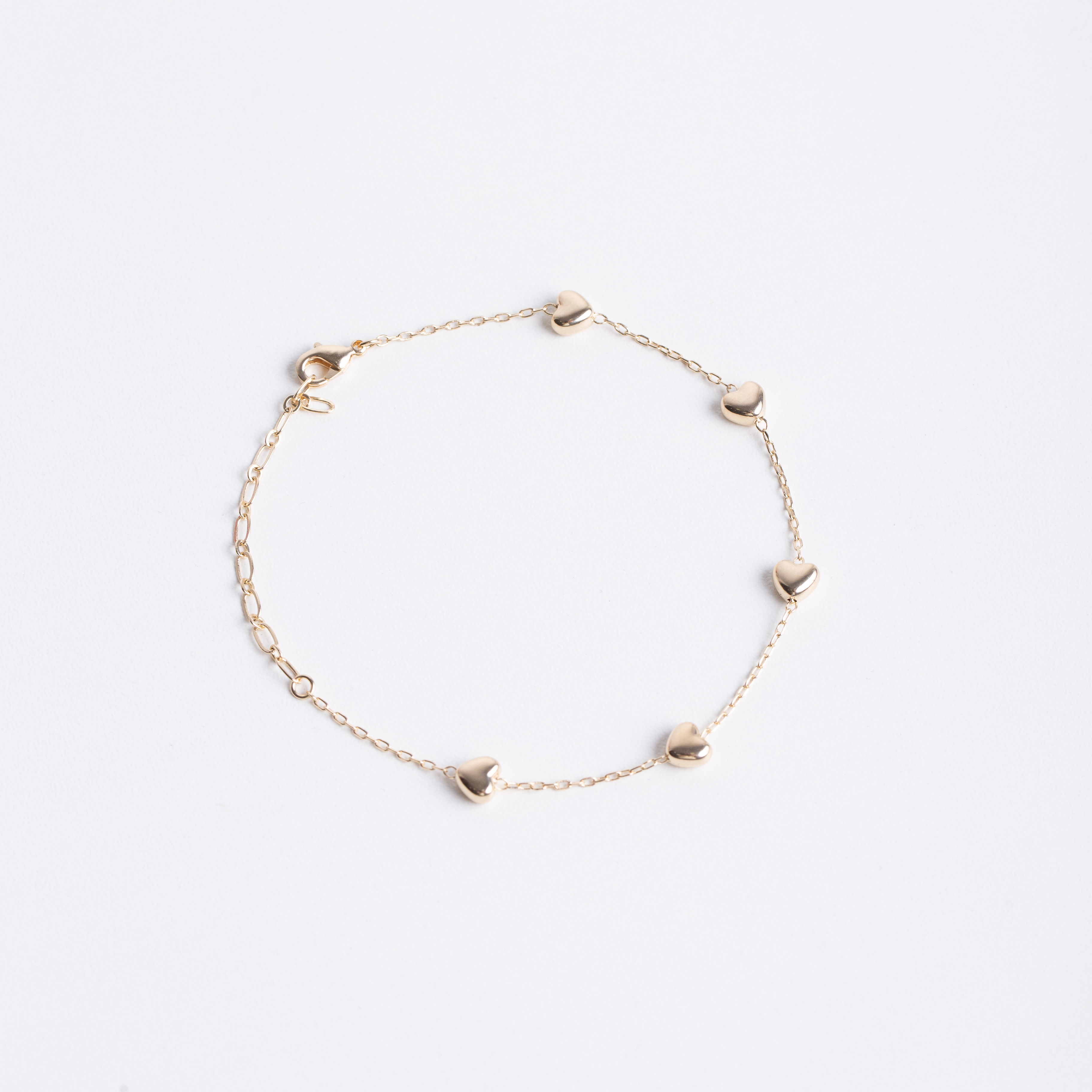 19389 Pulsera de corazón dorado