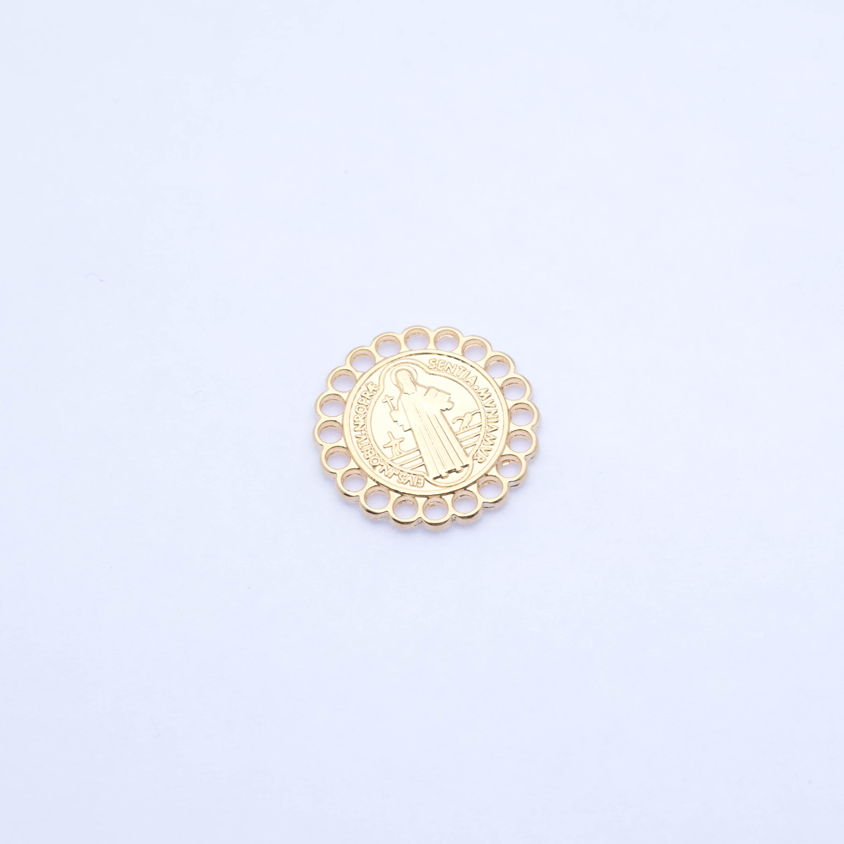 21000 St Benedict Textured Medal Charm 20mm