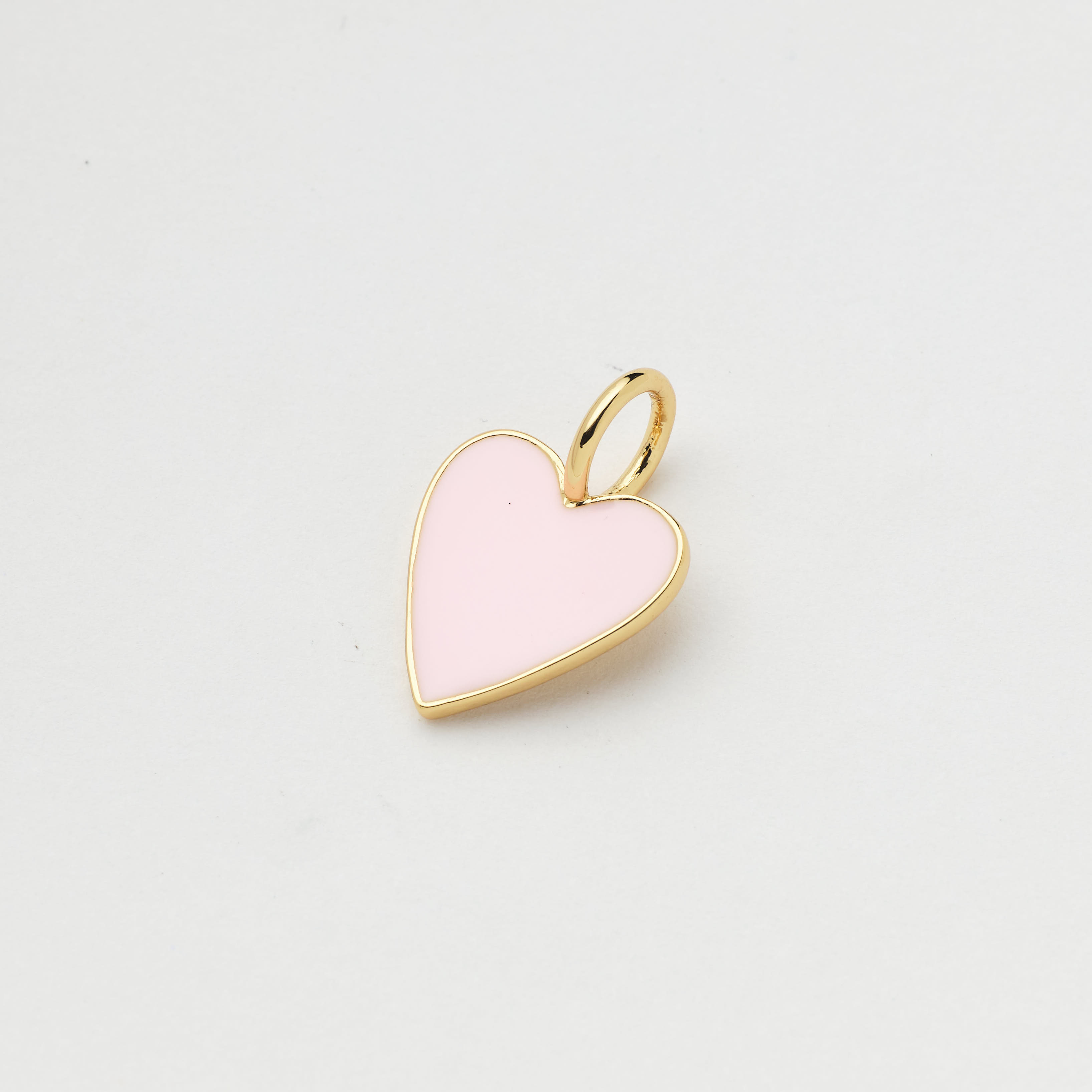 12252 15mm Baby Pink Enamel Heart Pendant