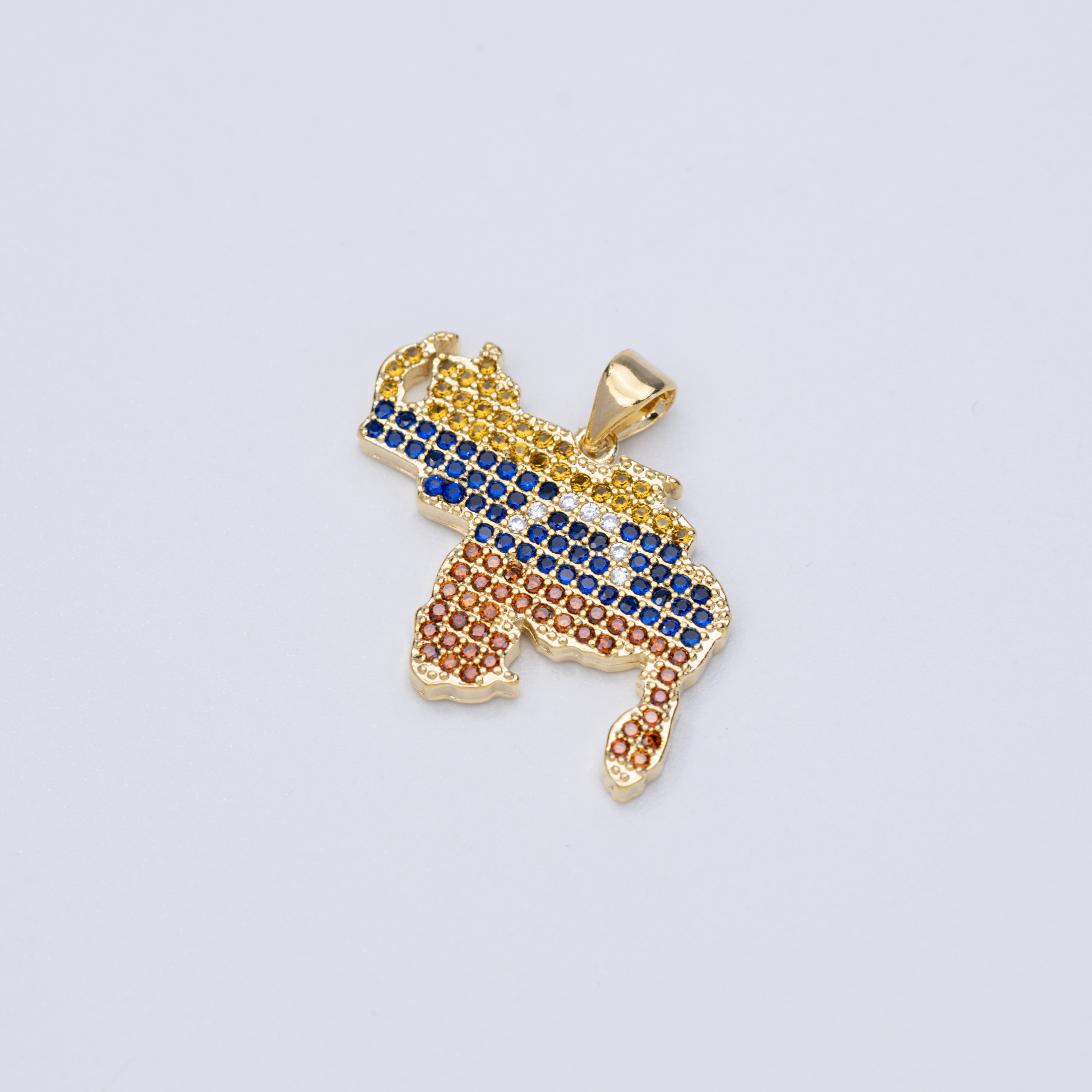 19797 Three Colors Zircon Map Venezuela Pendant