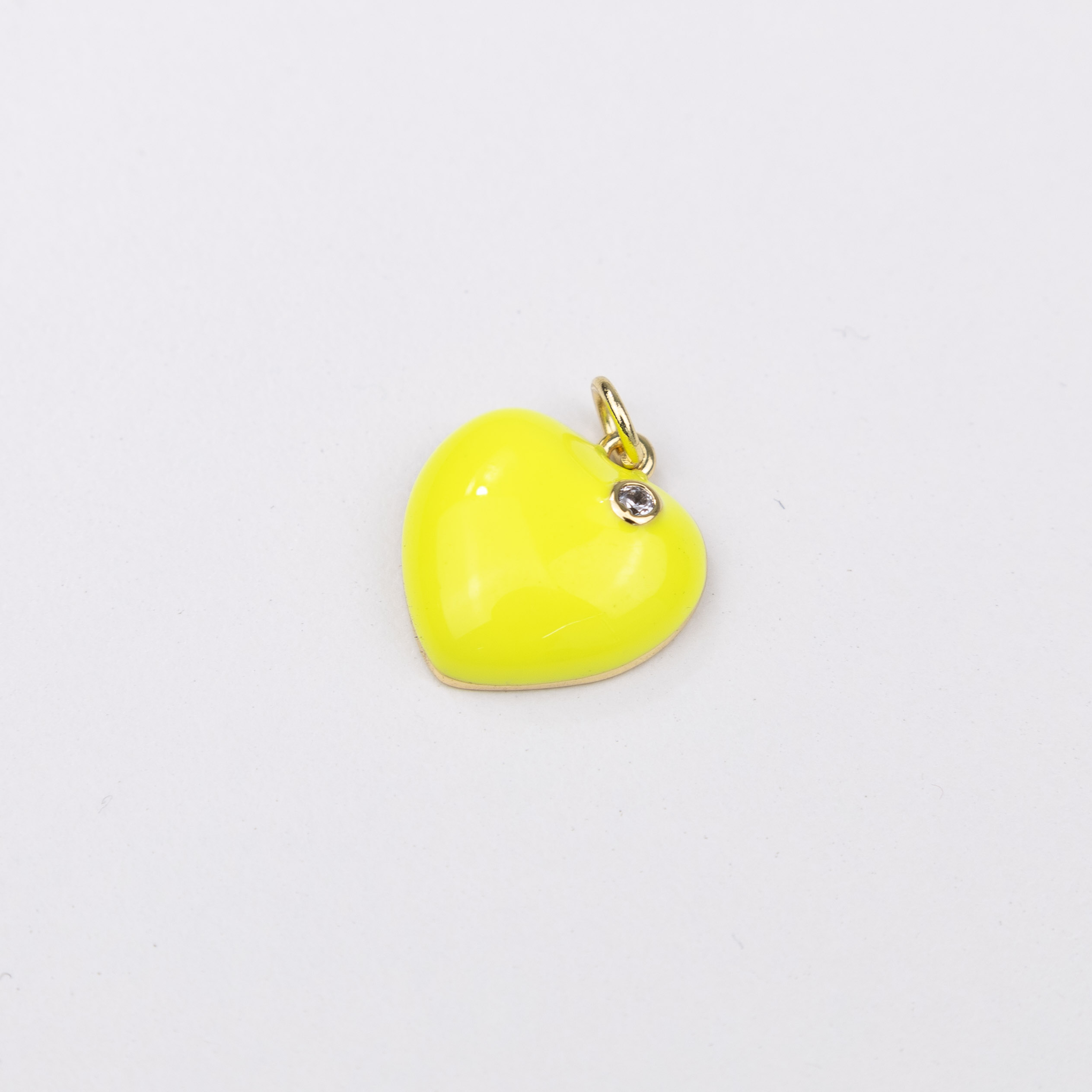 15344 16mm Yellow Heart with Crystal Pendant