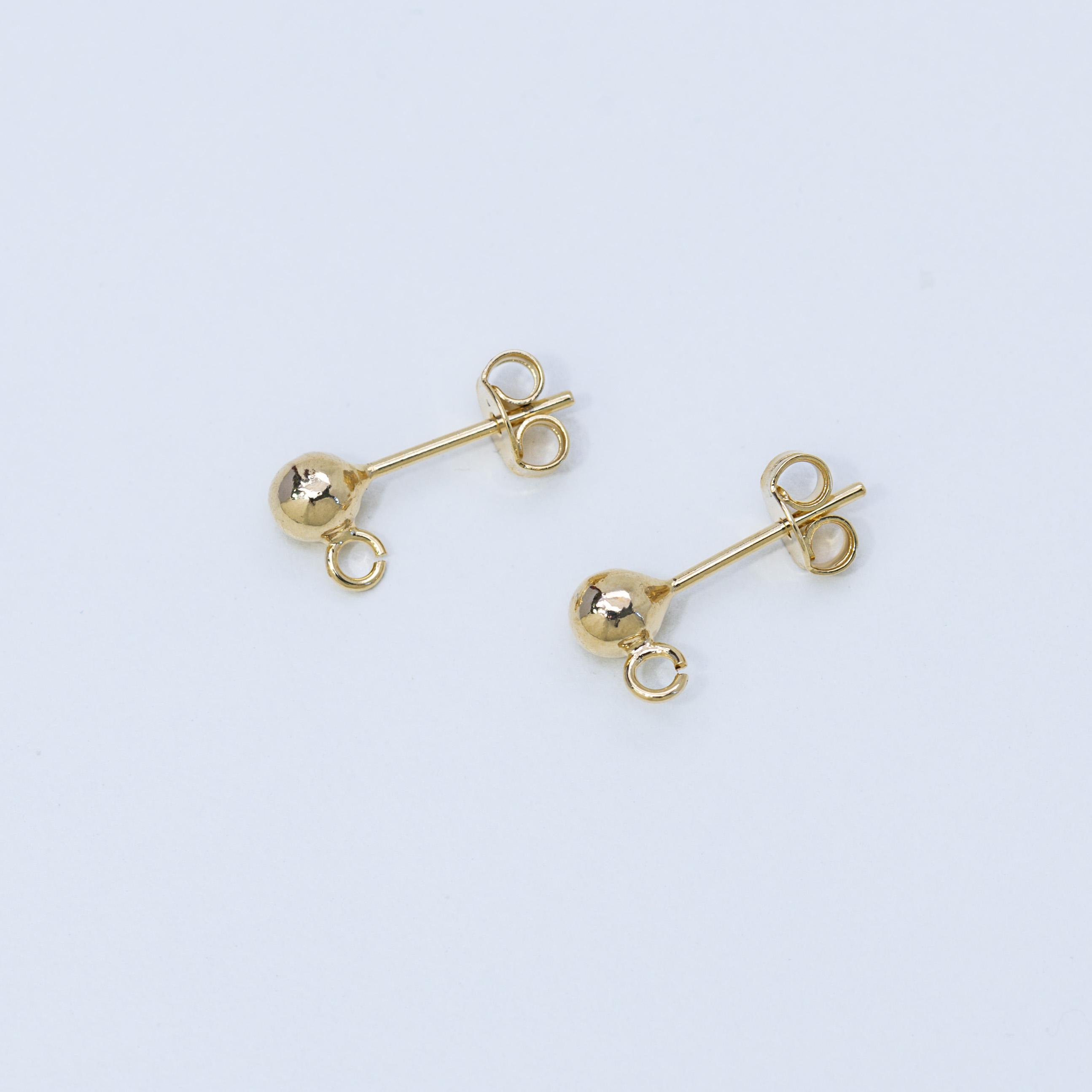 7991 4mm Smooth Ball Earring with Ring