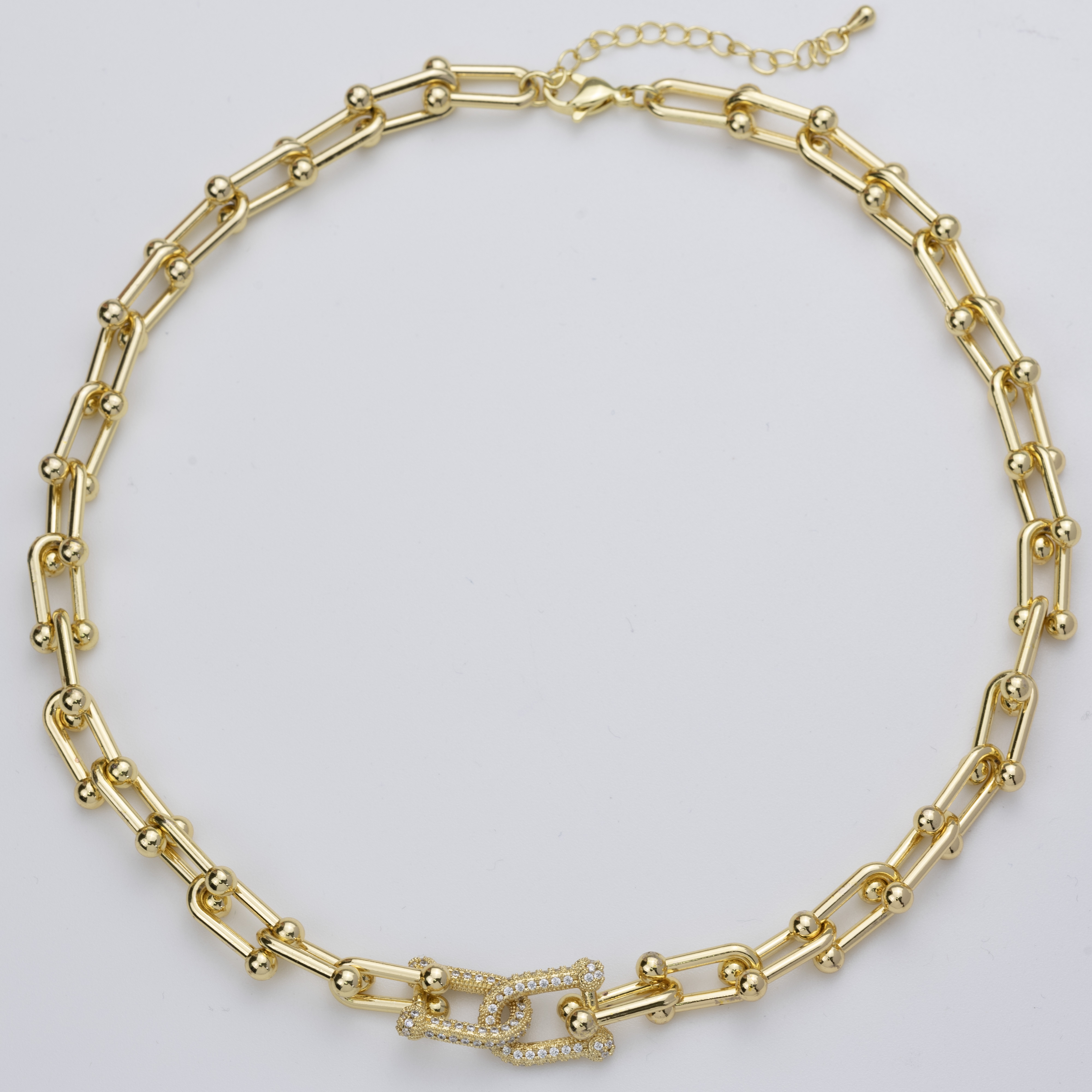 19494 Golden Double Charm Link Chain 16"