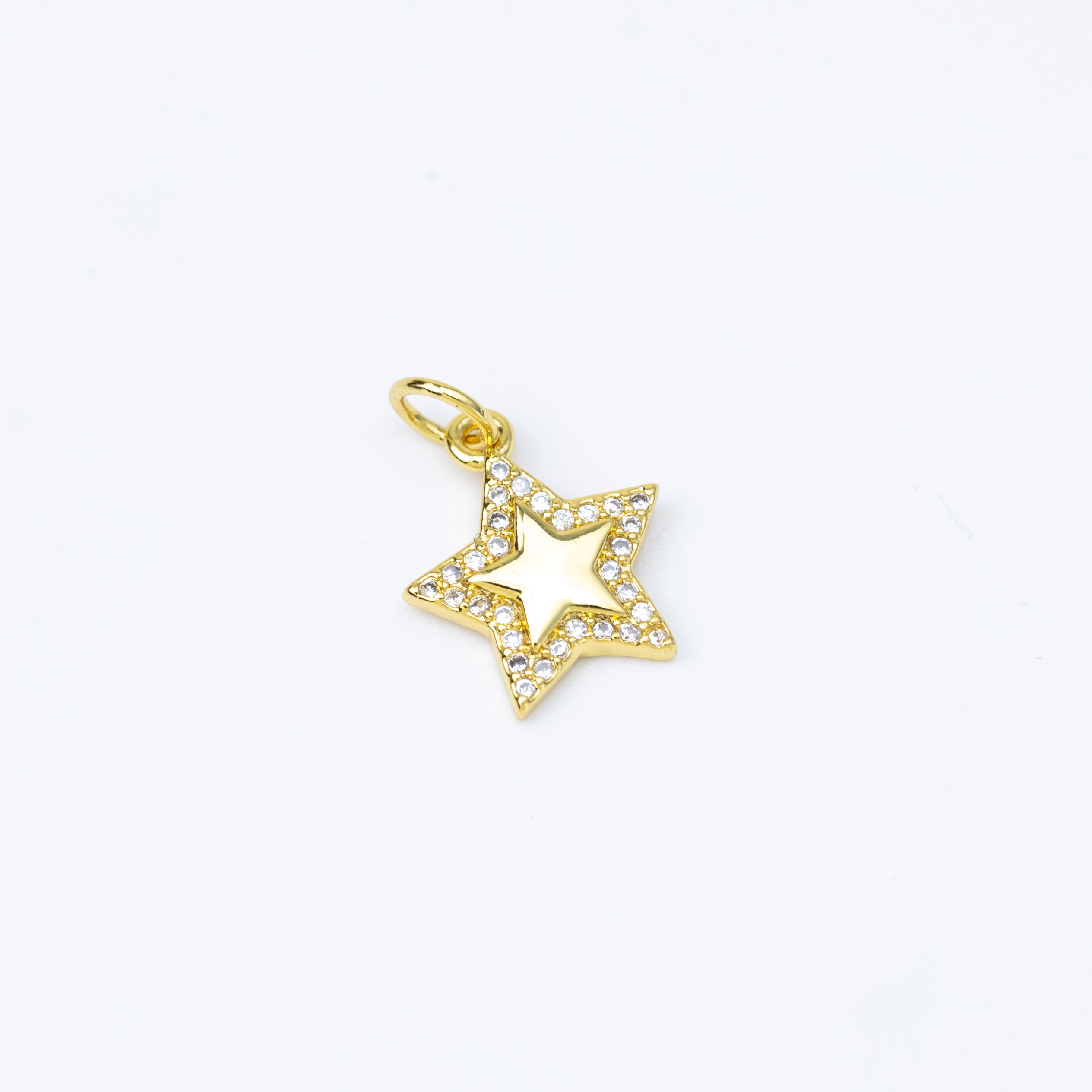 19727 Golden Star Charm with Crystals