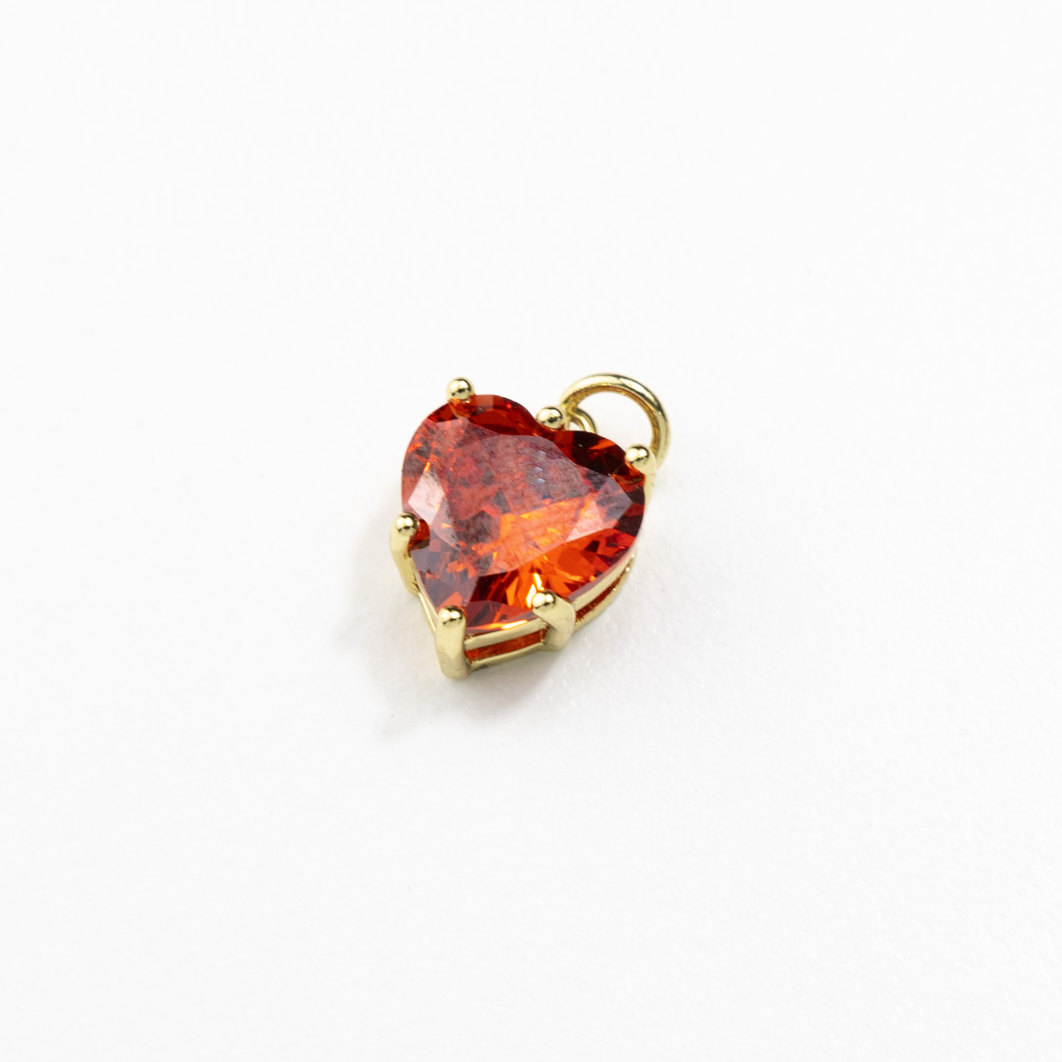 15916 14mm Orange Heart Crystal Pendant