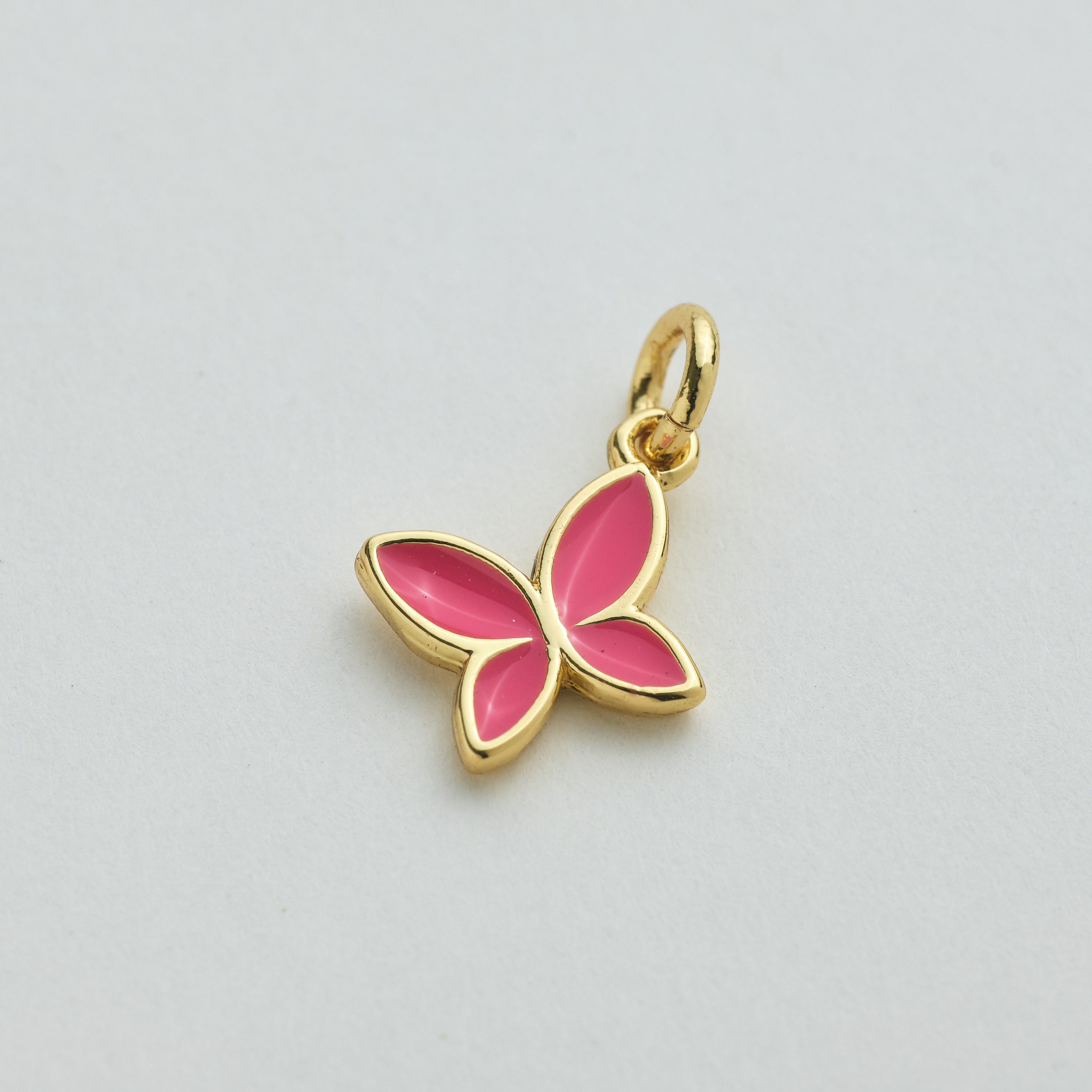 10098 Fuchsia Enamel Butterfly Pendant