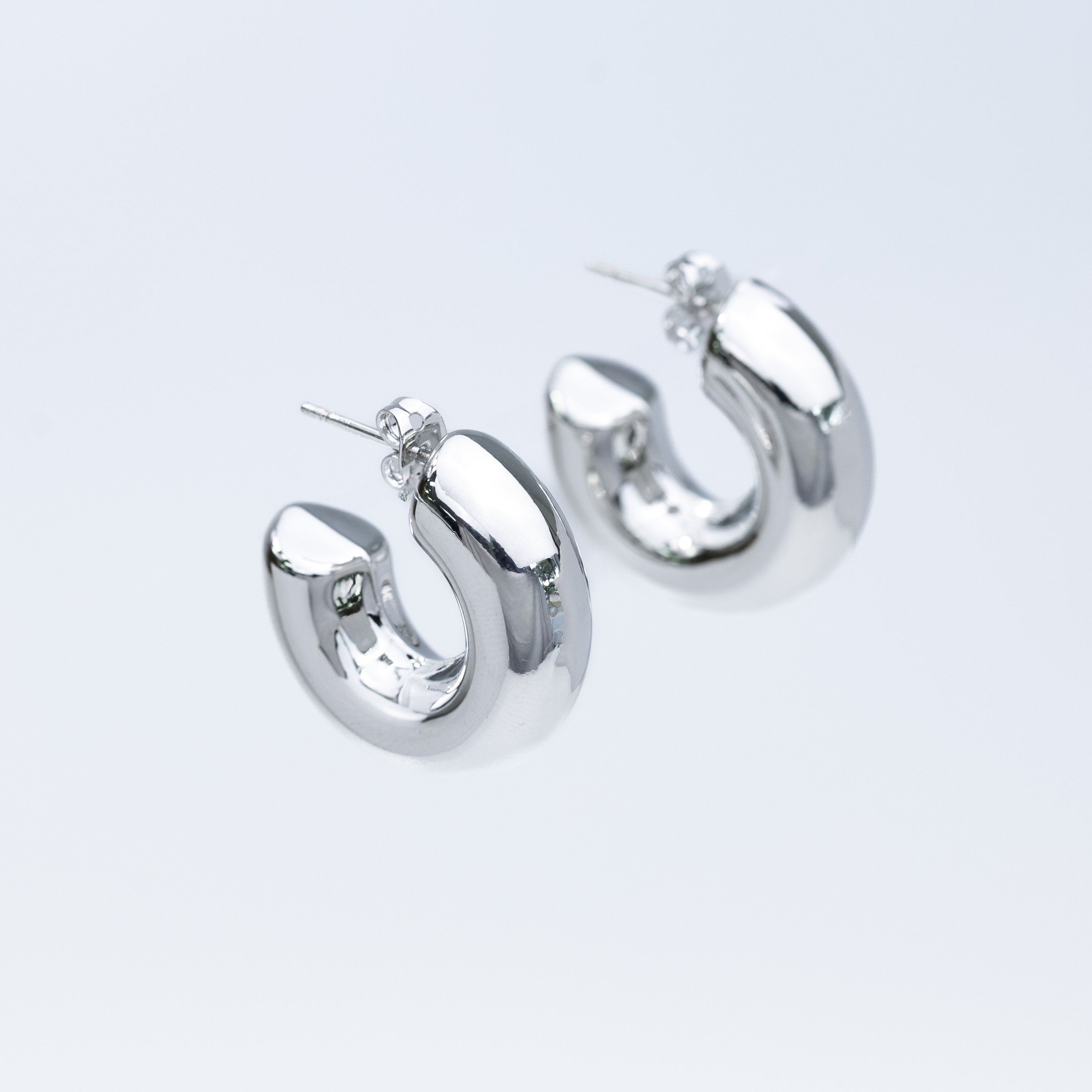 19731 Silver Chunky Hoop Earrings