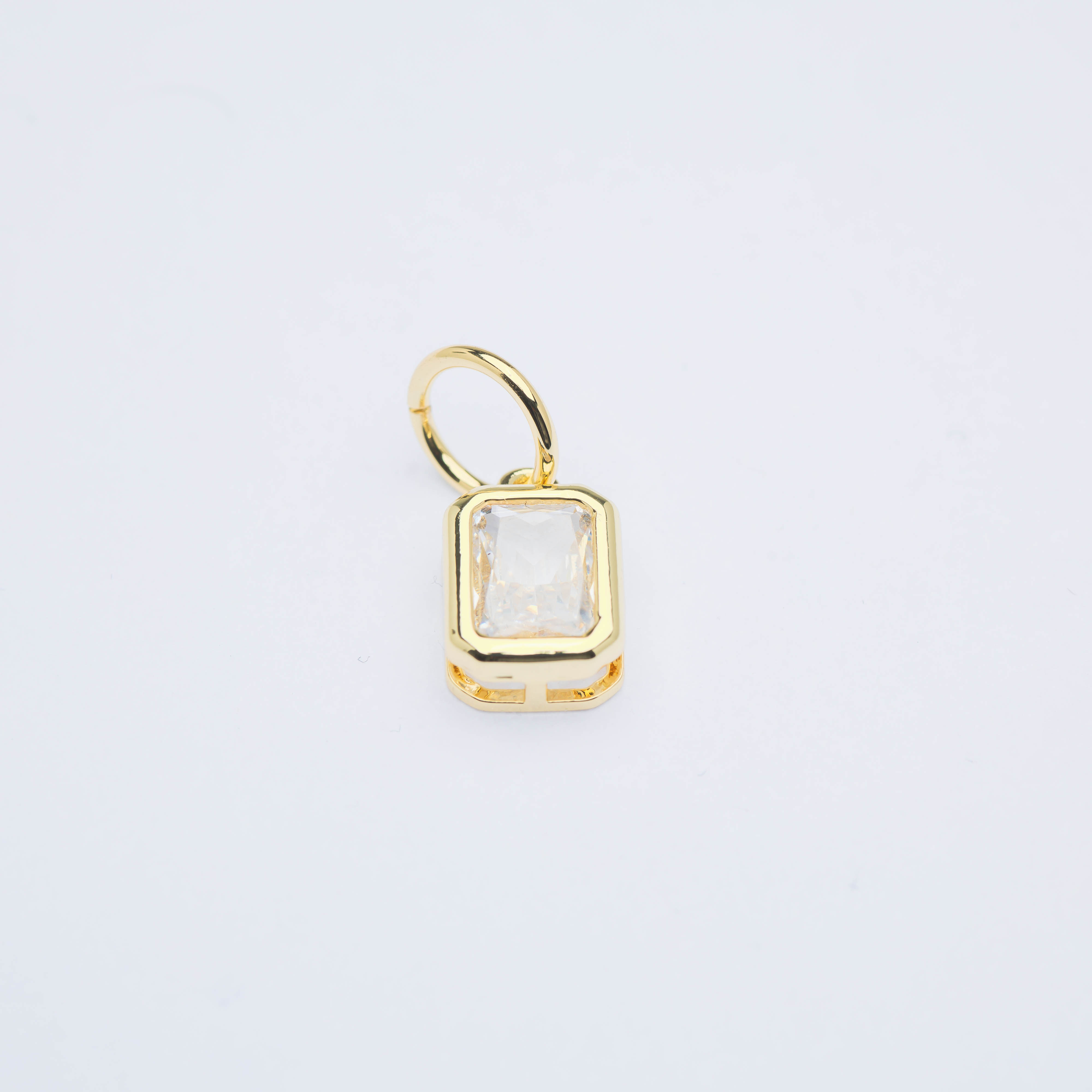 21760 12x8mm Rectangle Clear Crystal Charm