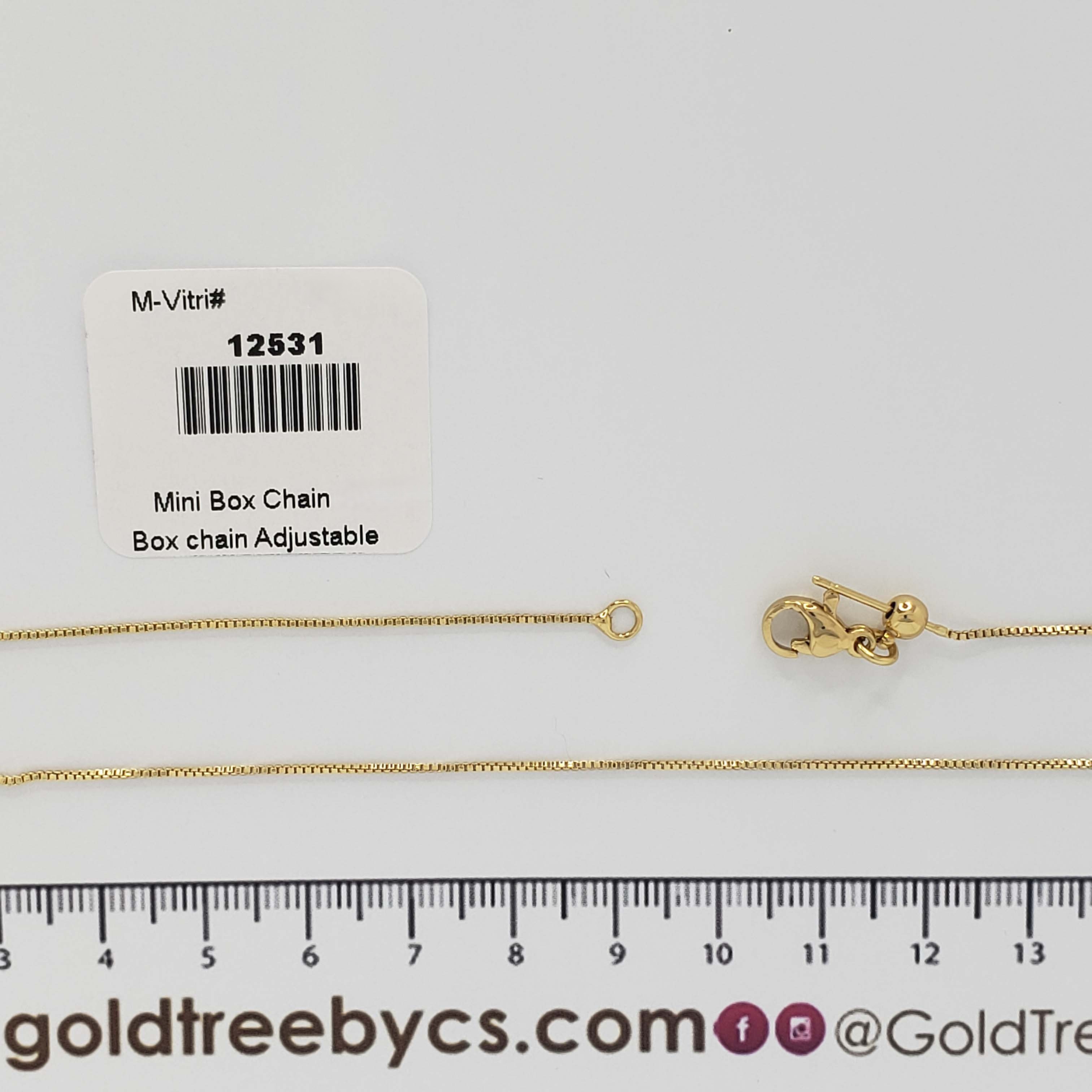 12531 Mini Box Chain in Gold 17"