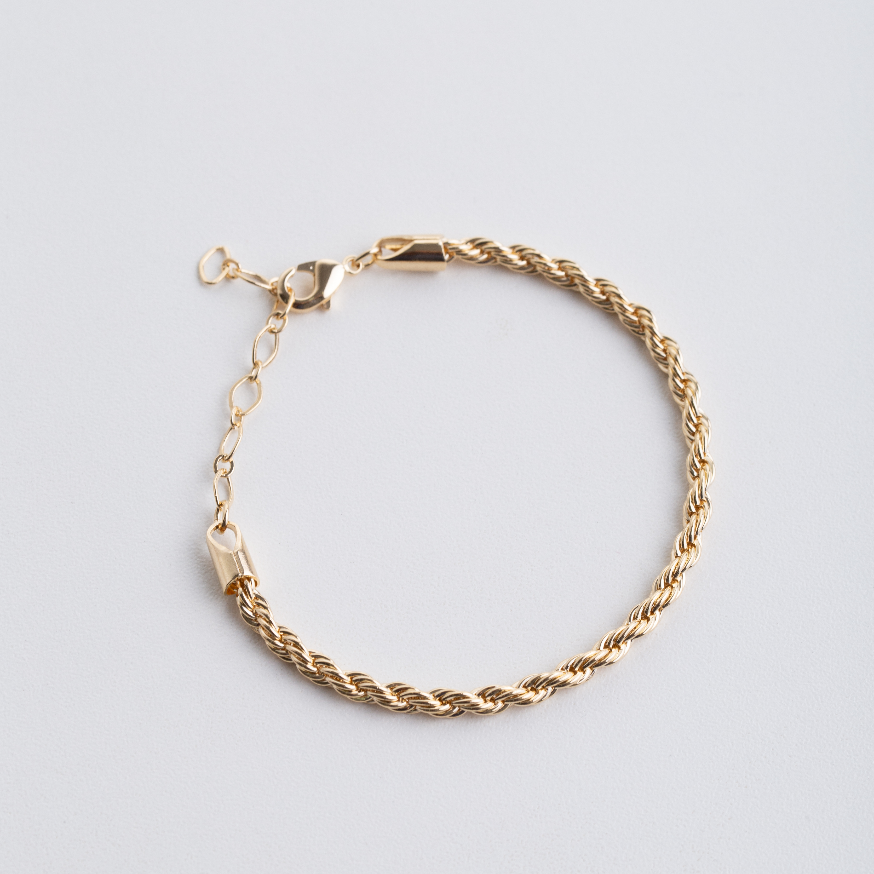 18865 Gold Twisted Rope Chain Bracele 7"