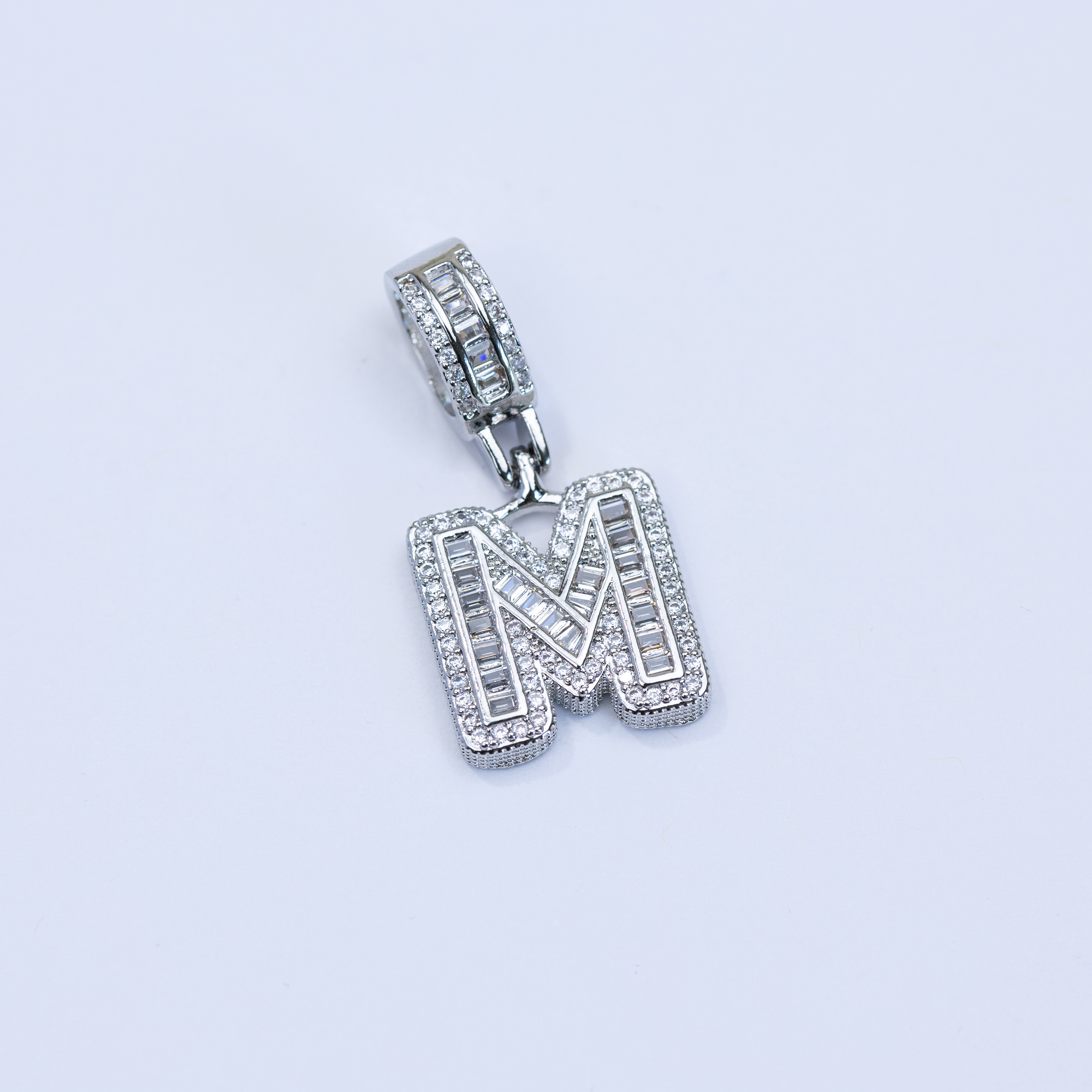 19920 Silver Initial M Sparkle Charm