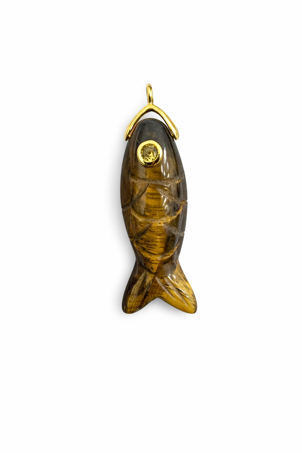 21657 Tiger Eye Fish Pendant