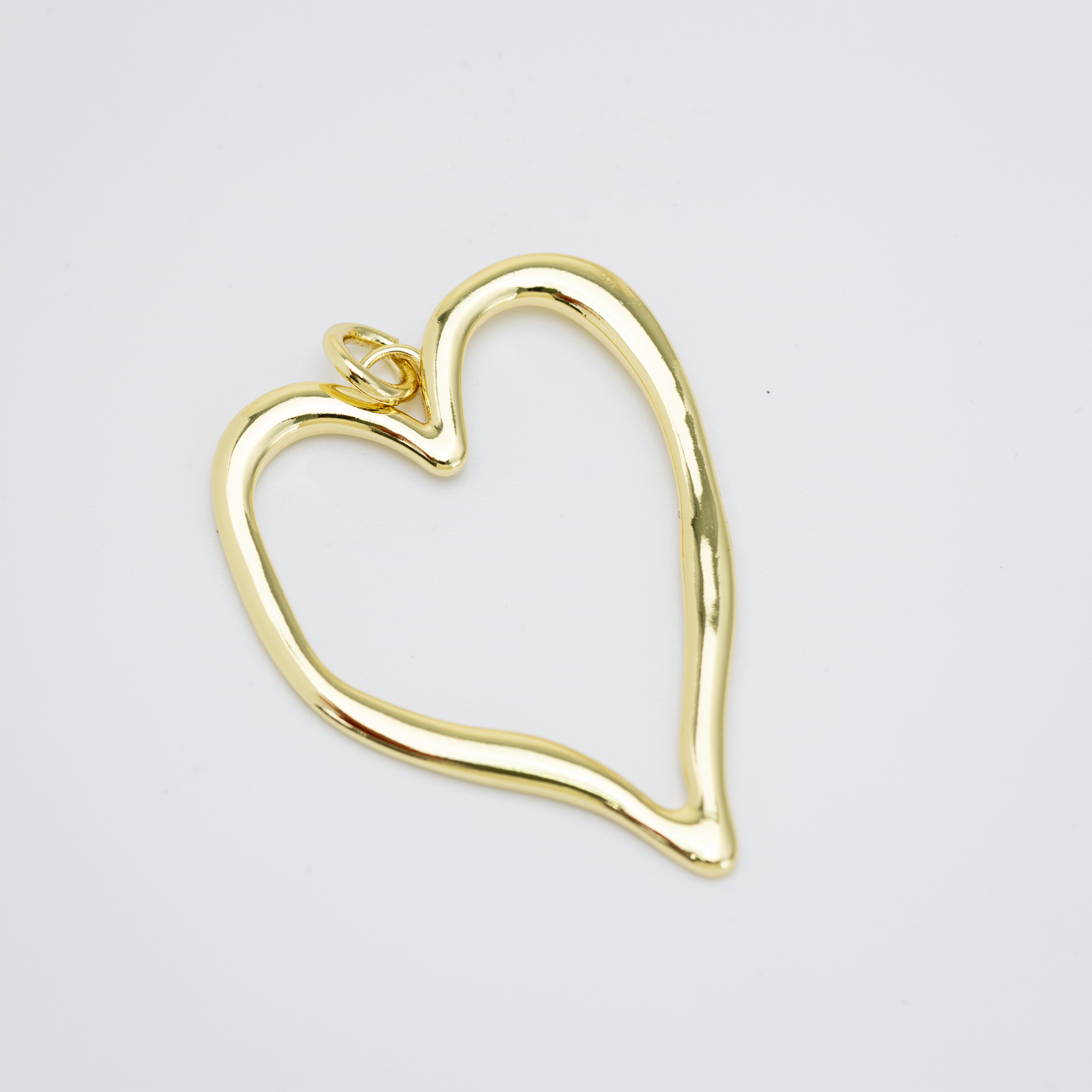 19680 Large Open Heart Gold Pendant