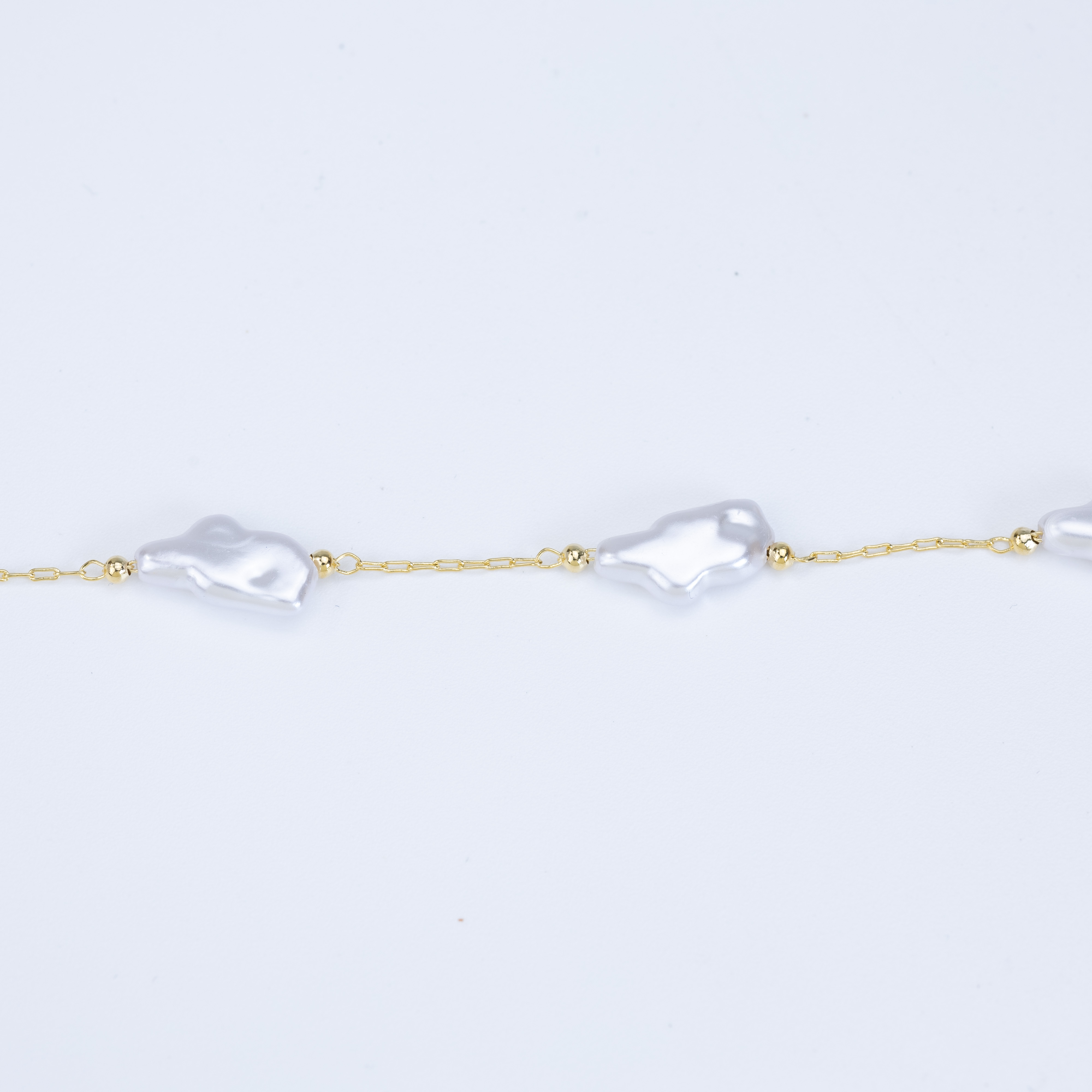 19759 Chain with Irregular 2 Pearls - 15x8 mm