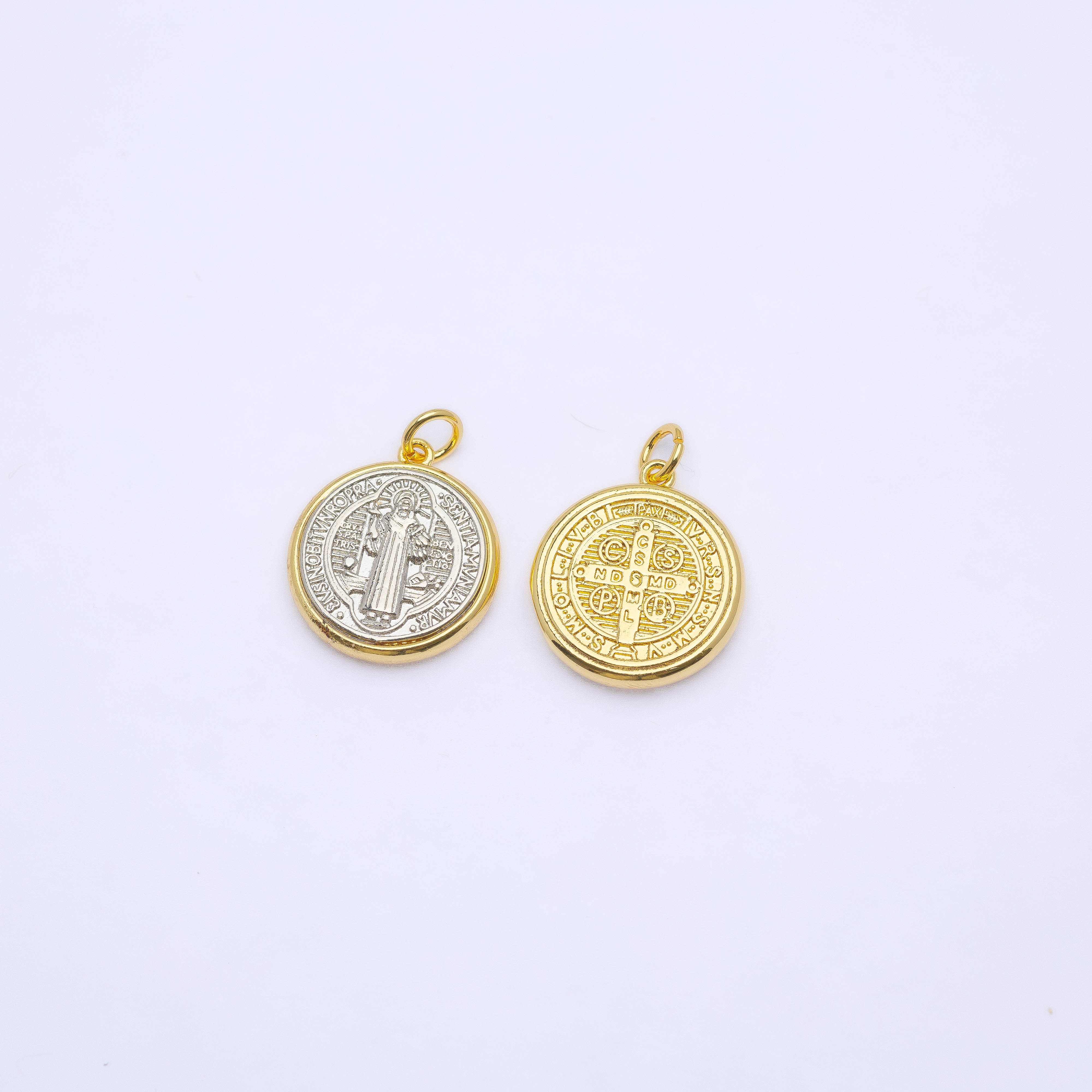 21086 20x4mm Saint Benedict Medal in Gold and Silver 