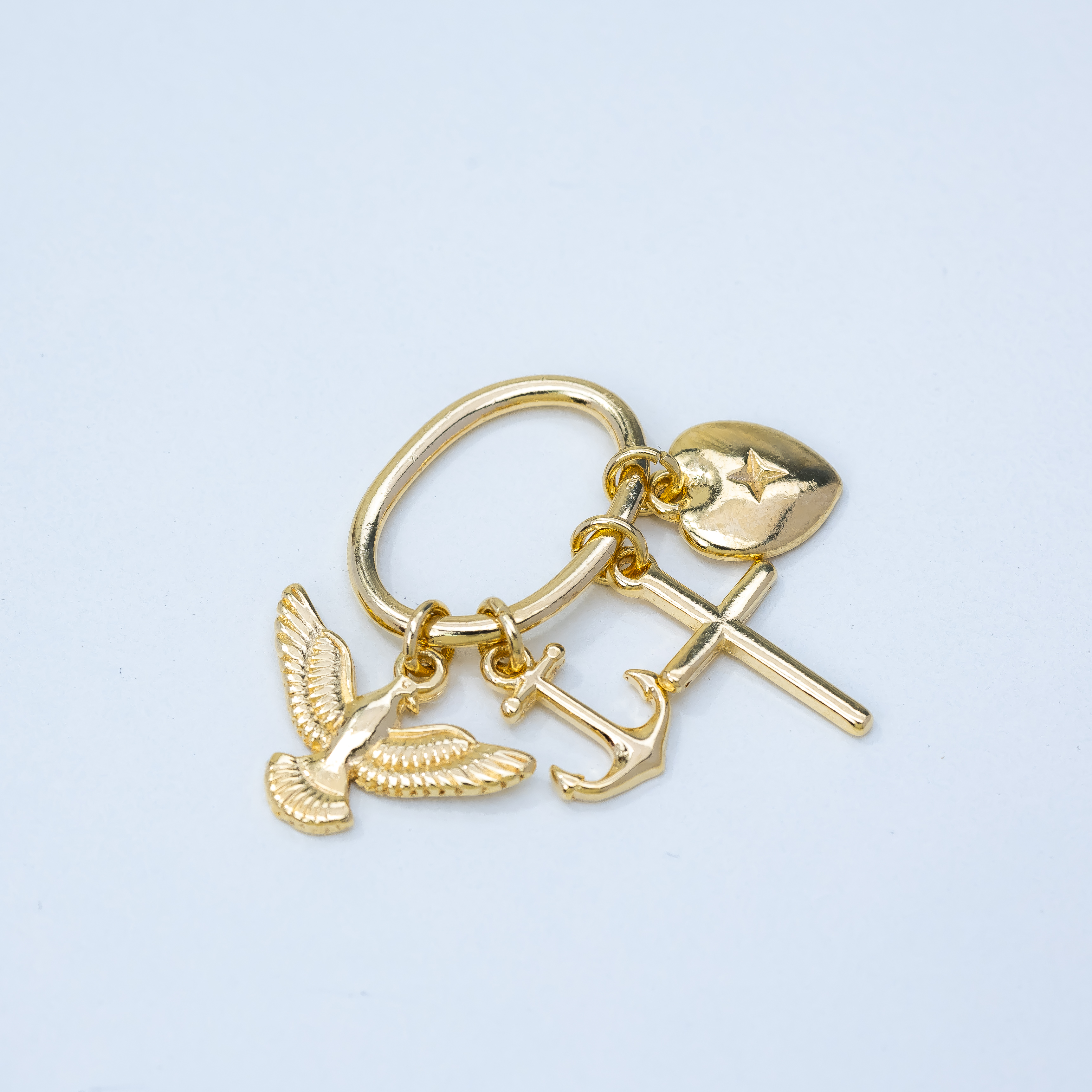 13843 Oval with Cross Heart & More Pendant