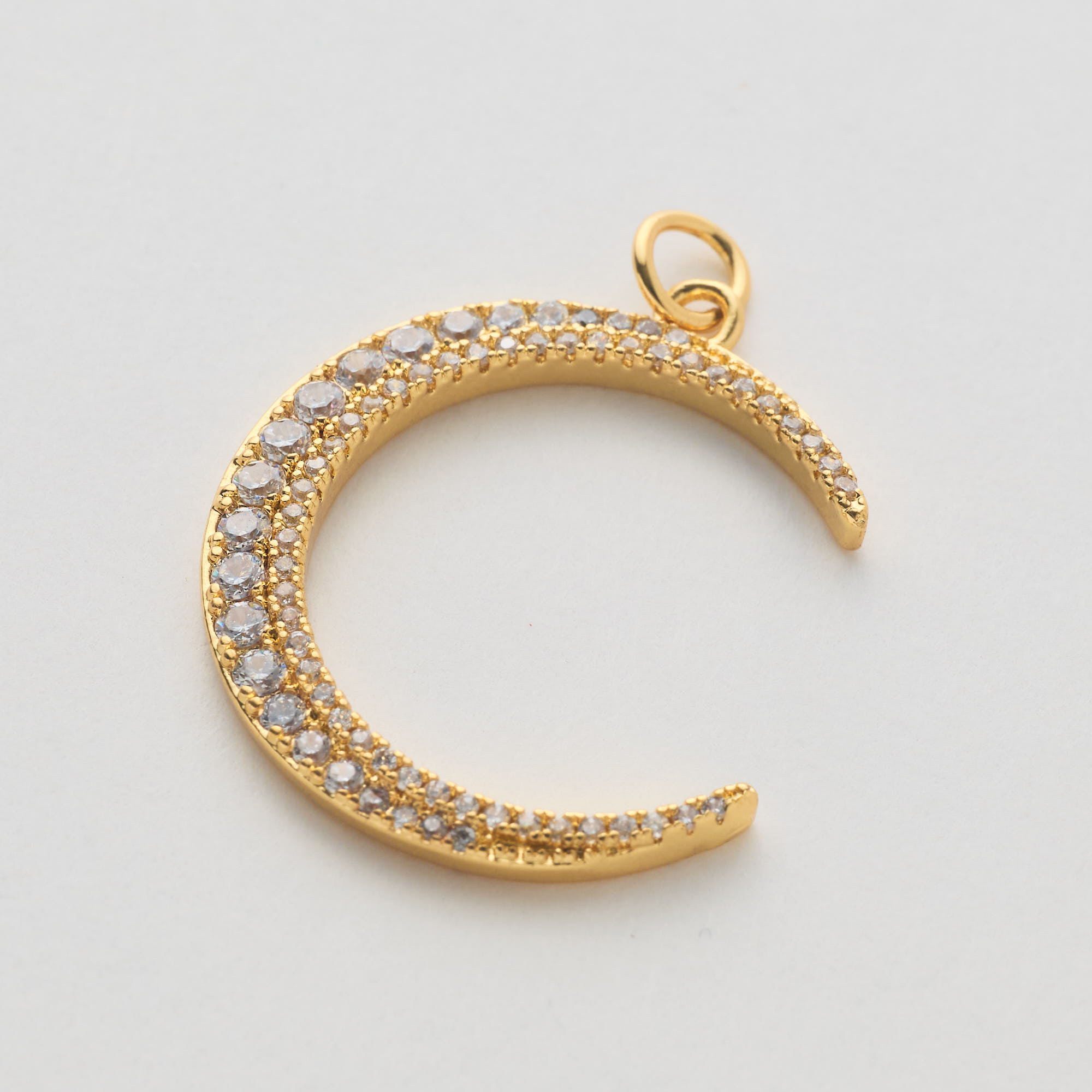 13406 Clear Crystals Moon Charm 