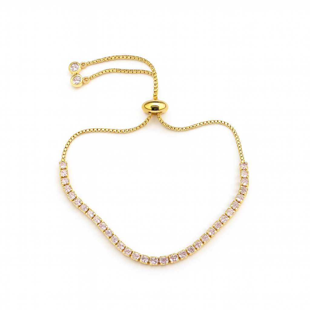 21520 Adjustable Pink Crystal Tennis 2mmelet