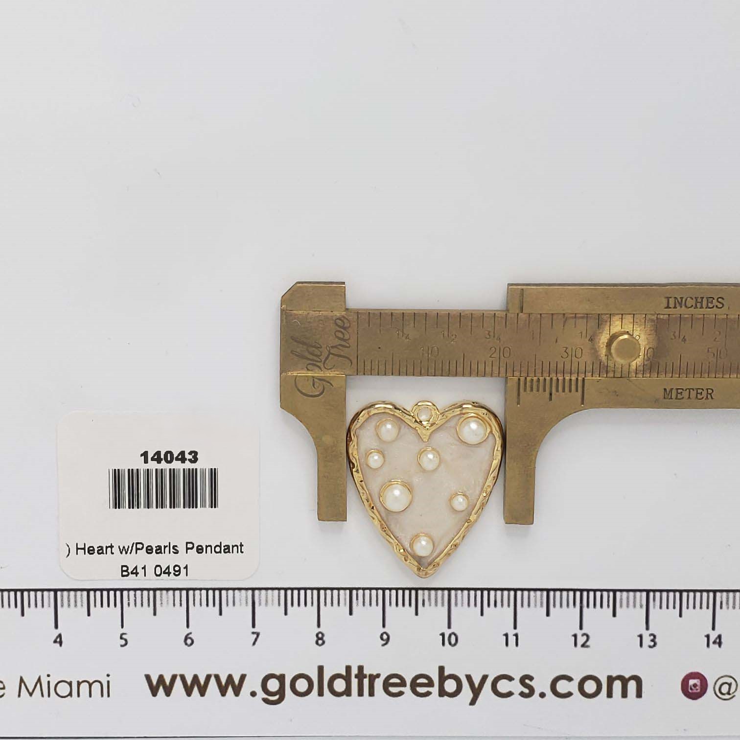 14043 Heart with Pearls Pendant