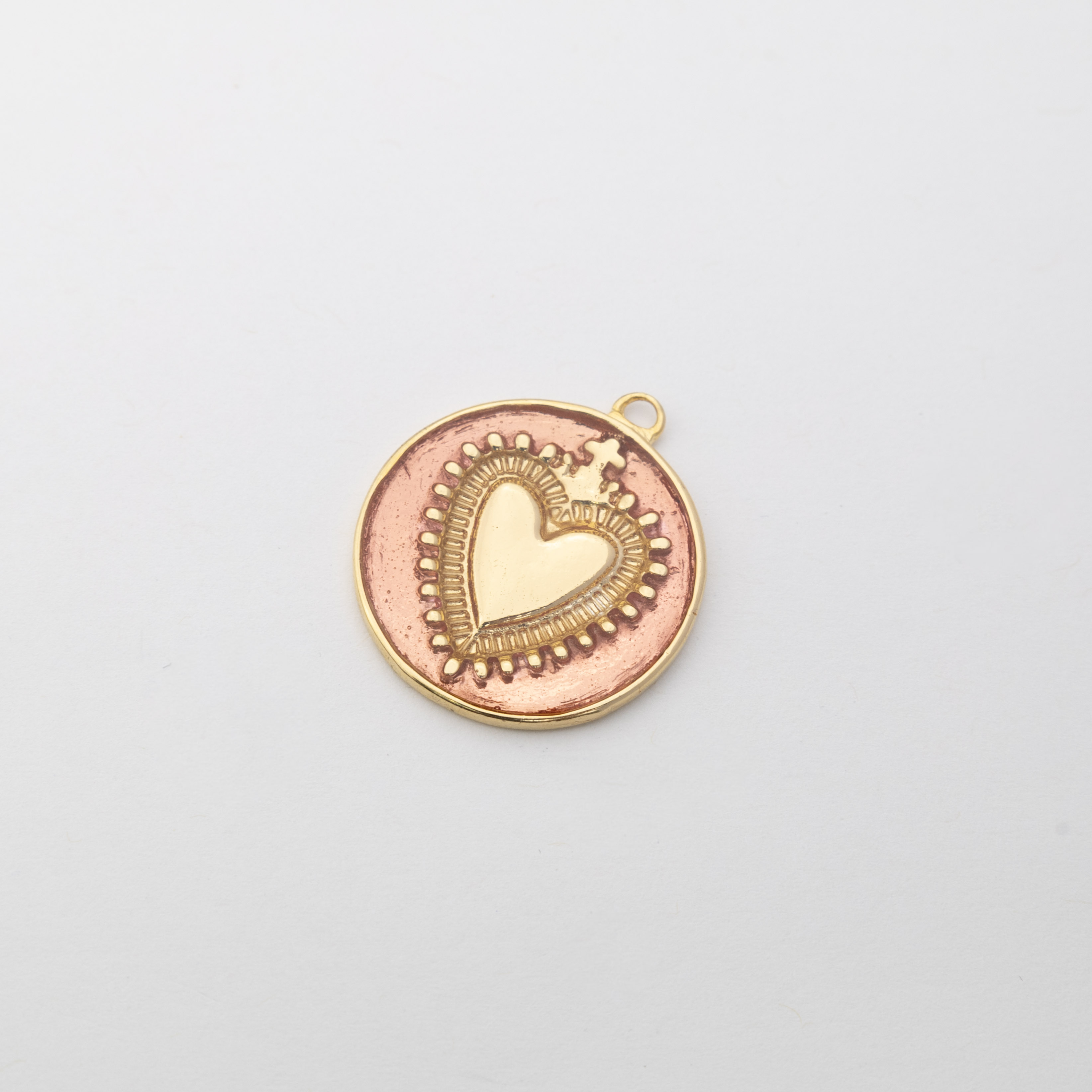 18301 Big Light Pink Bleeding Heart of Jesus Pendant  