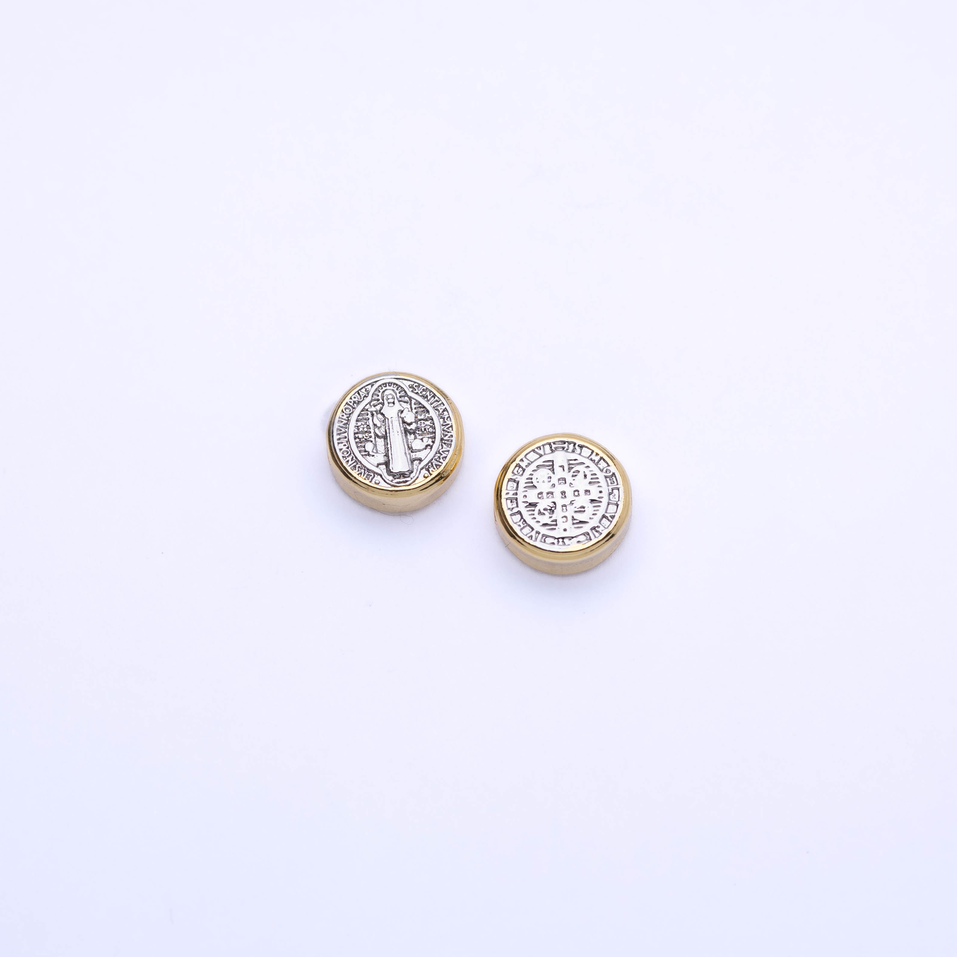 21125 Round St. Benedict Slider Bead in Two-Tone