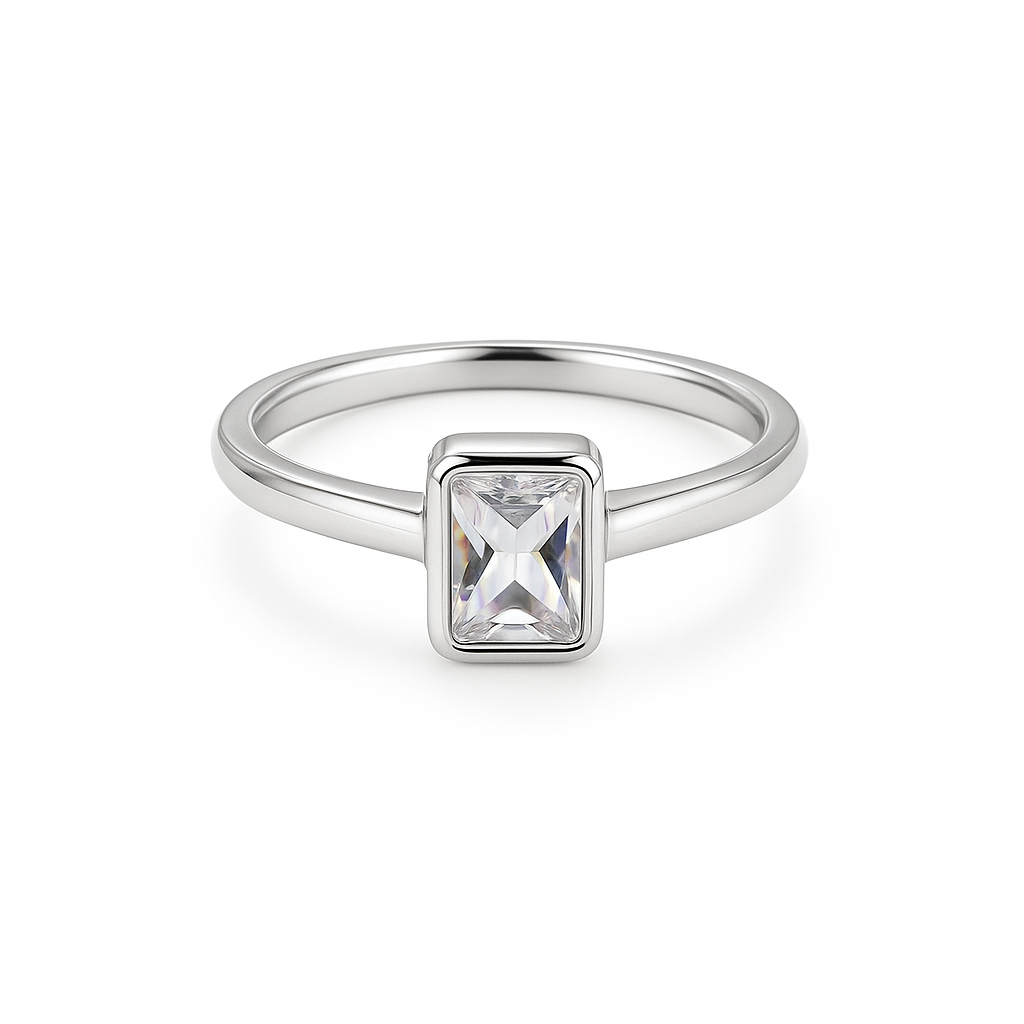 21357 Anillo Silver Ajustable con crystal clear