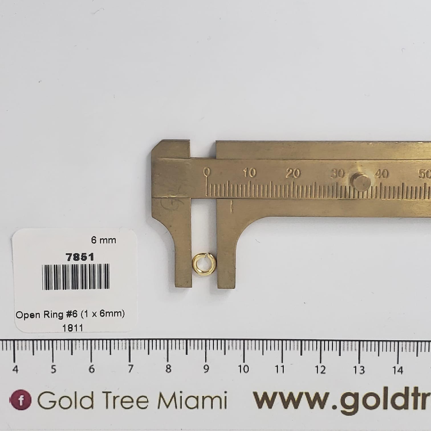 7851 Anillo de Salto Dorado 6x1mm