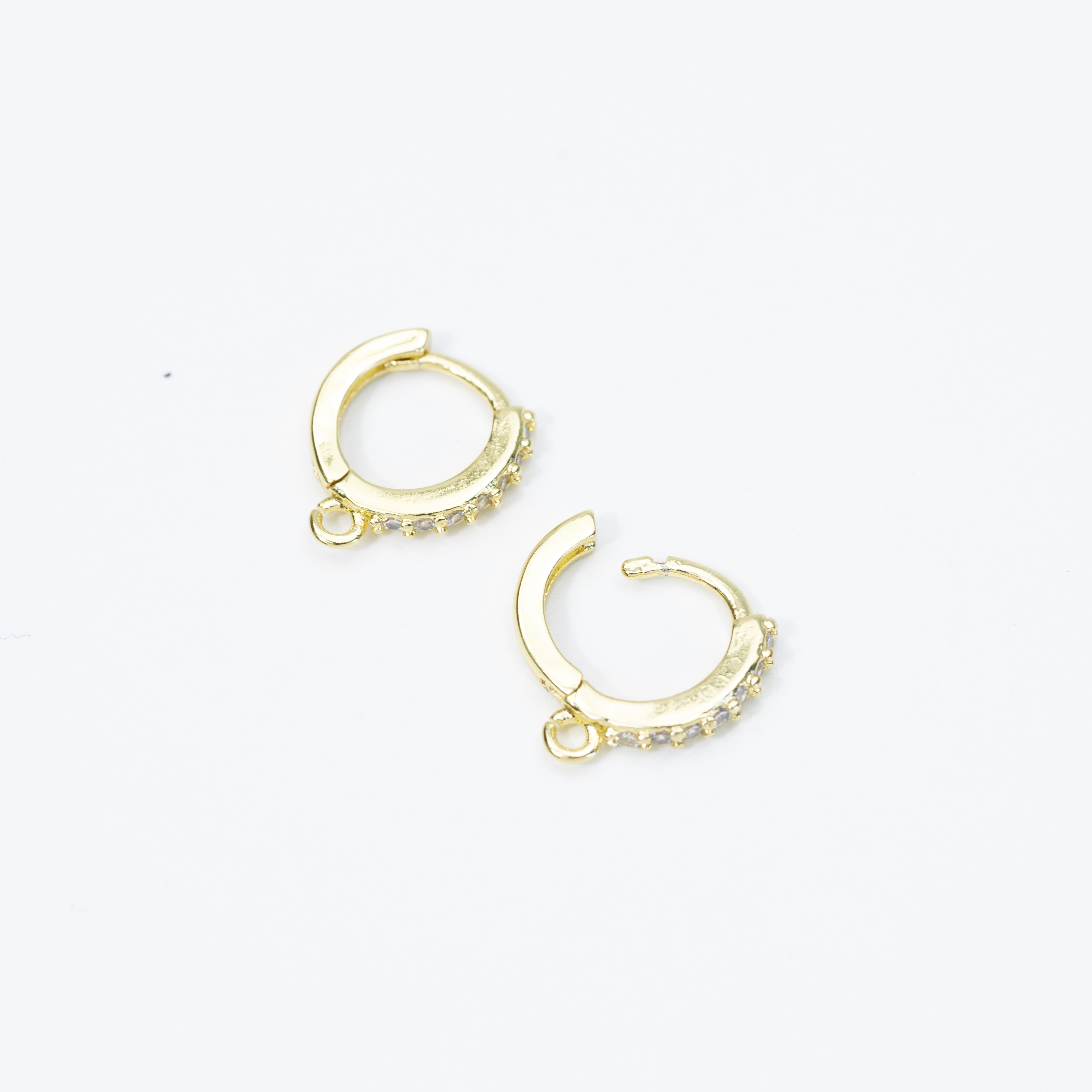 19328 12x2mm Earring Micropave Clear Hoop