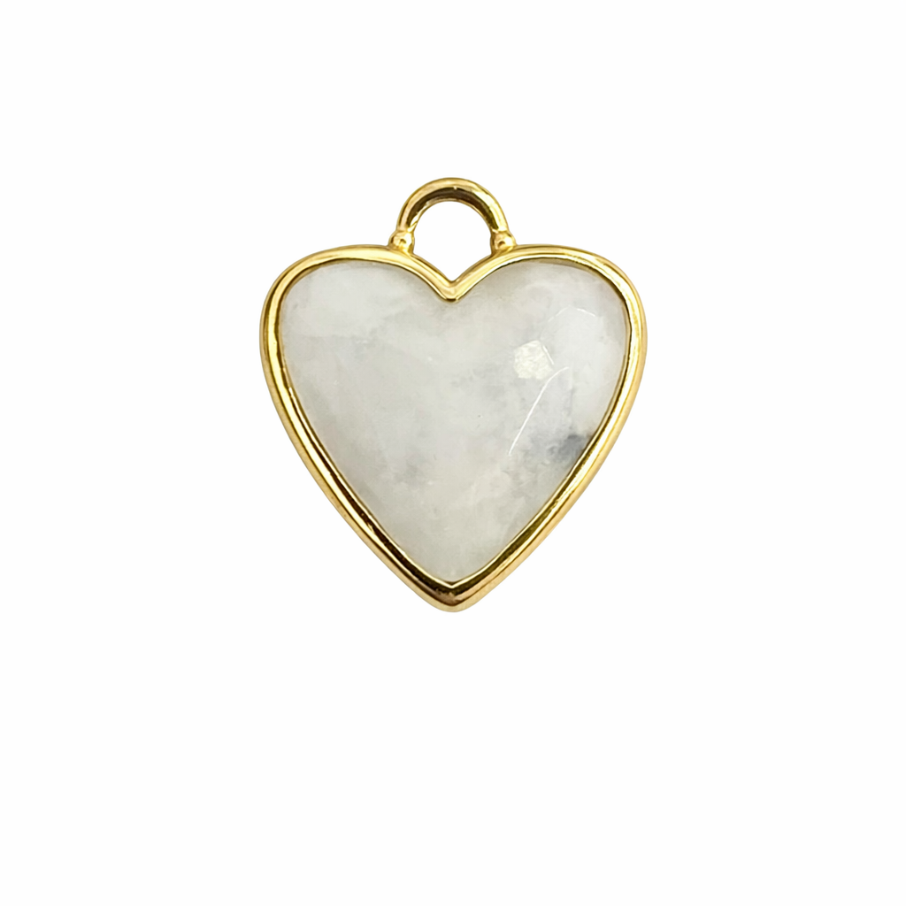 21852 Natural White Quartz Heart Pendant
