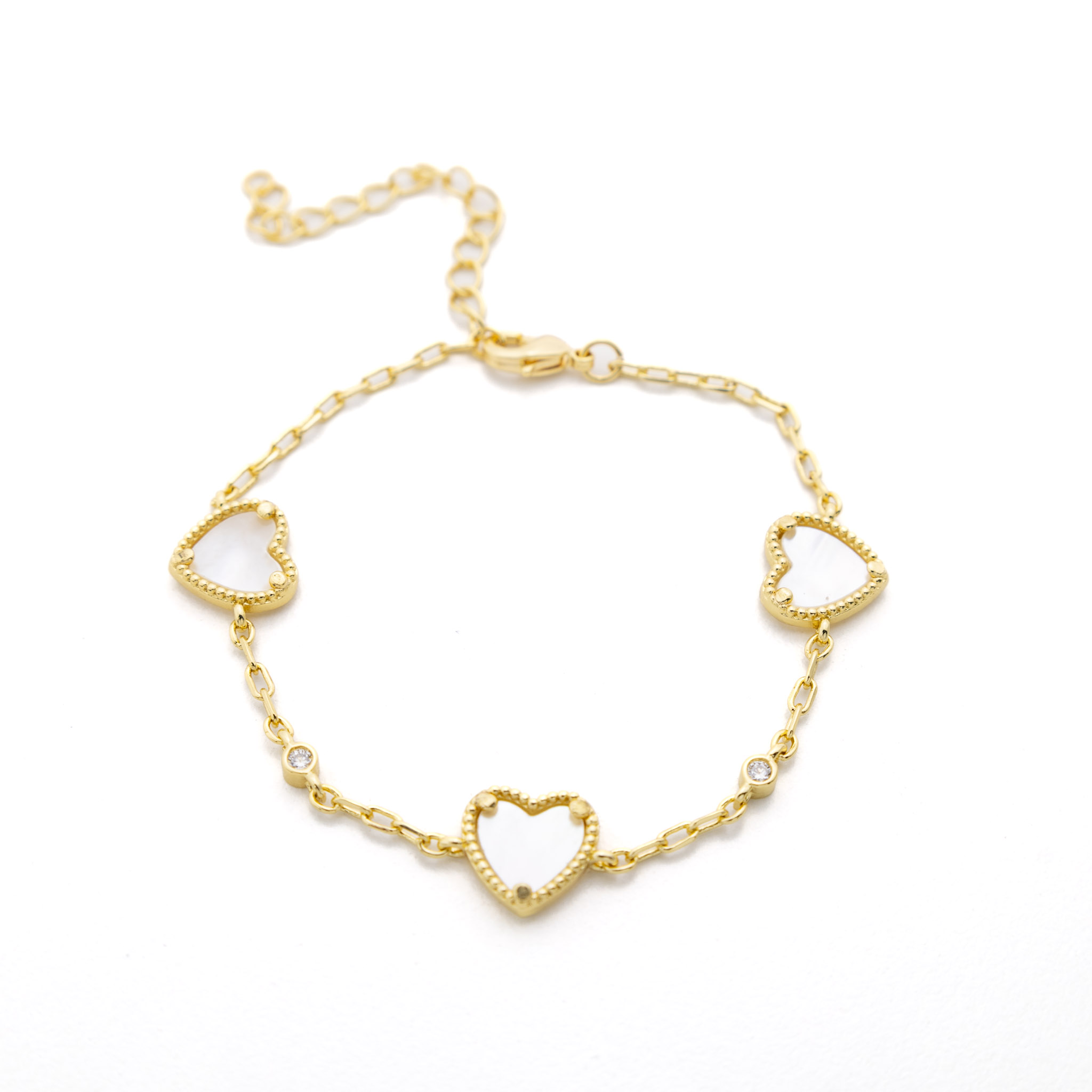 18567 Gold Plated Heart Shell Bracelet 