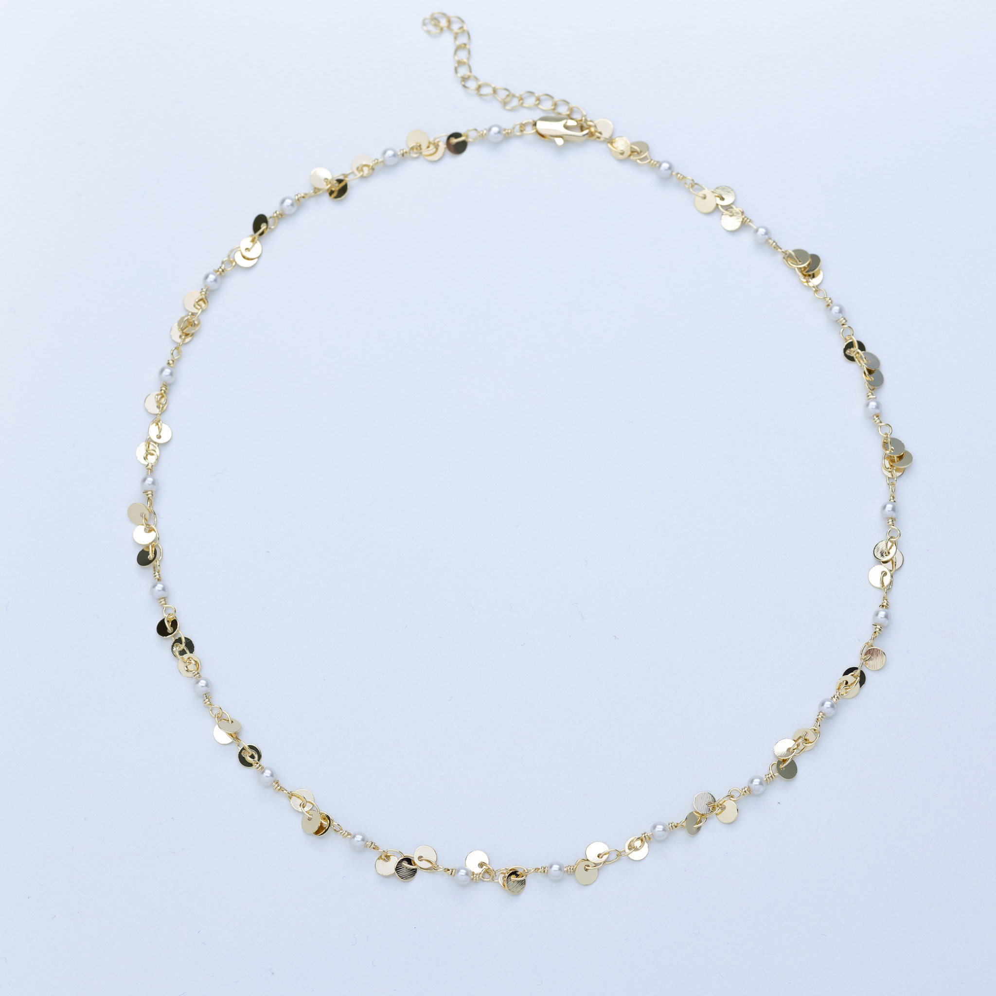 20075 Chain w/ Pearl and Circle - 40 CM 
