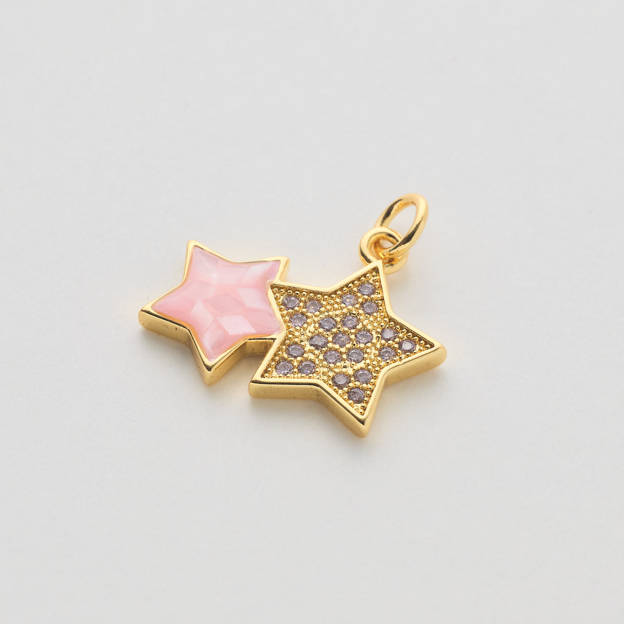 13339 Double Pink Star Pendant