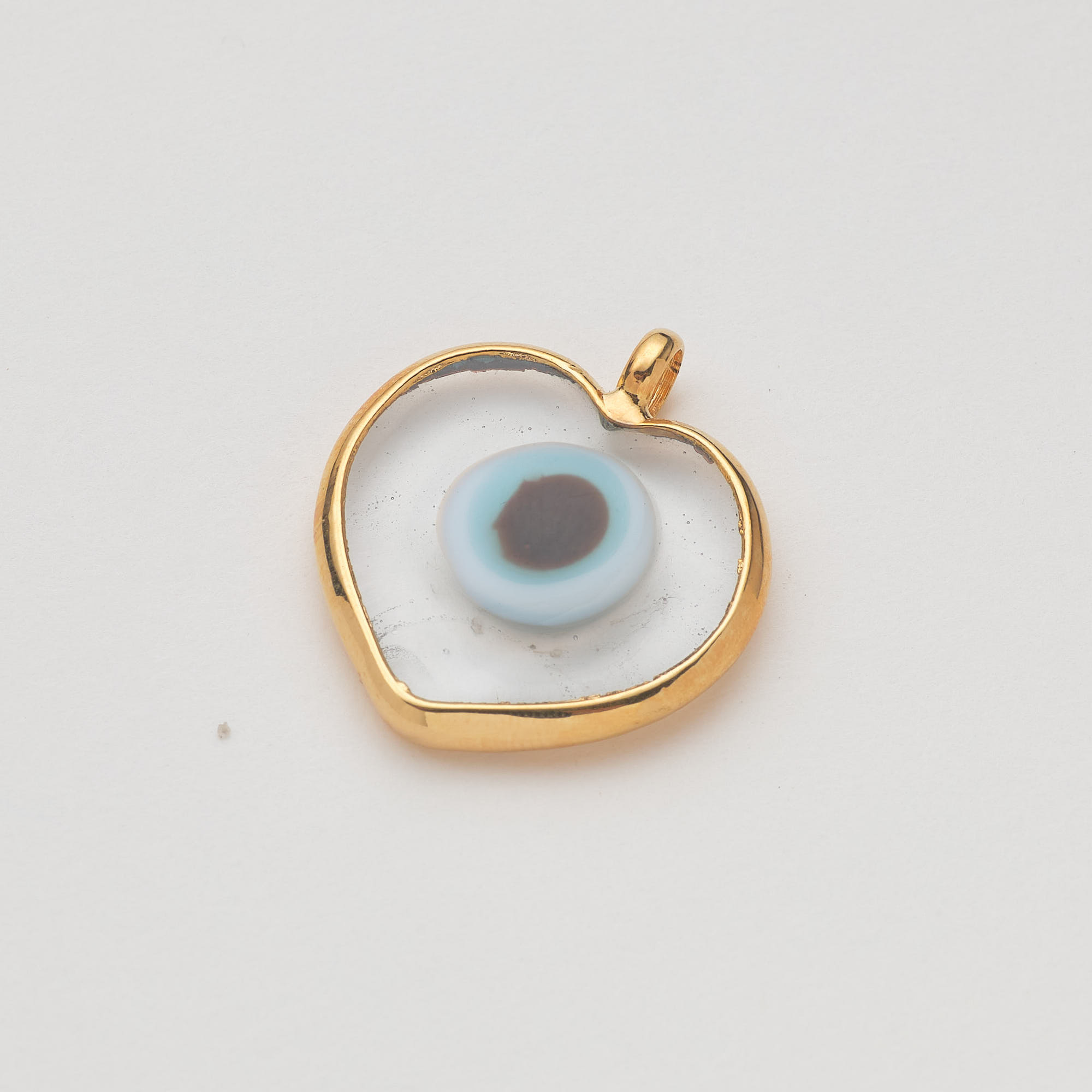 14744 Clear Heart with Eye Bizel Charm