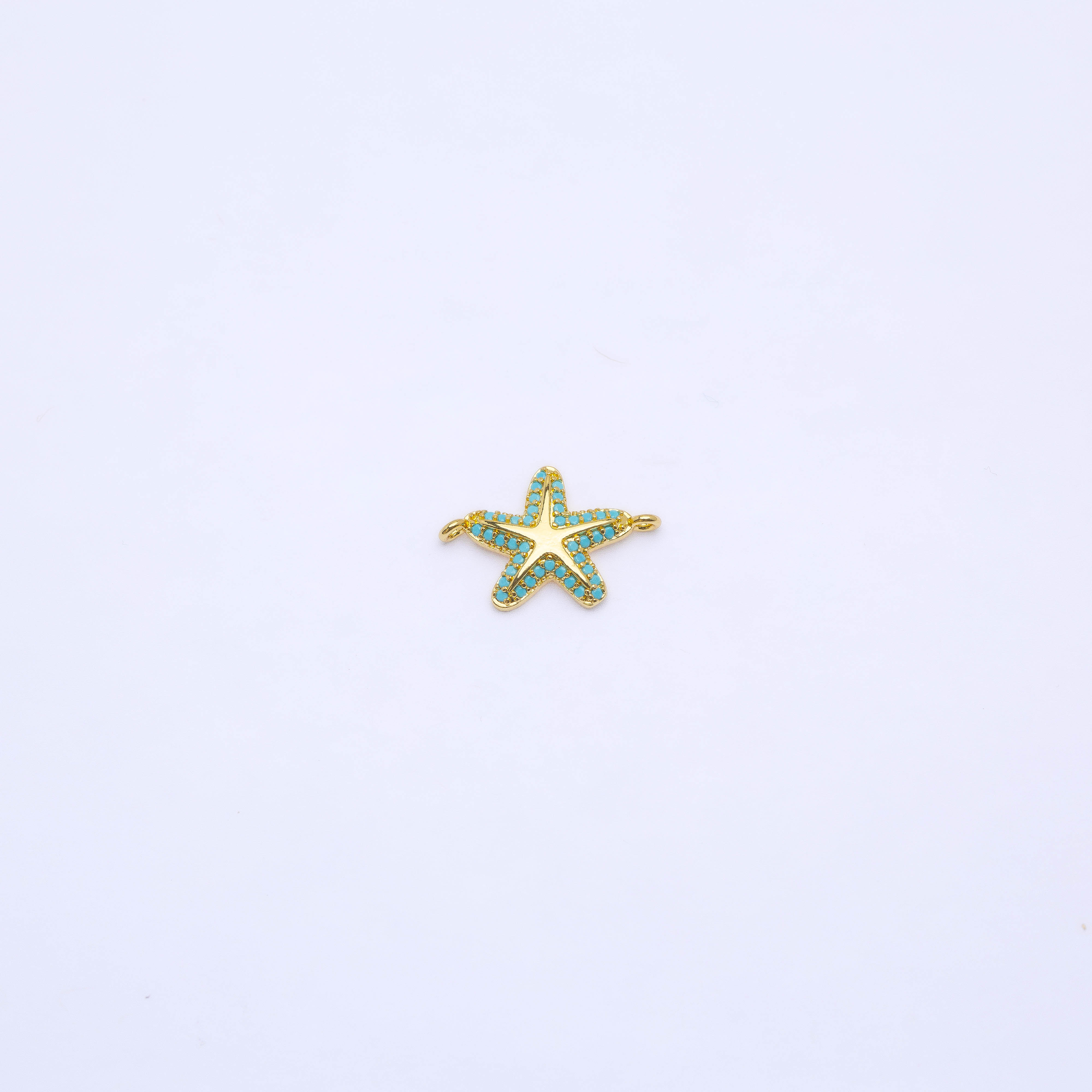 21084  Turquoise Starfish Connector Pendant