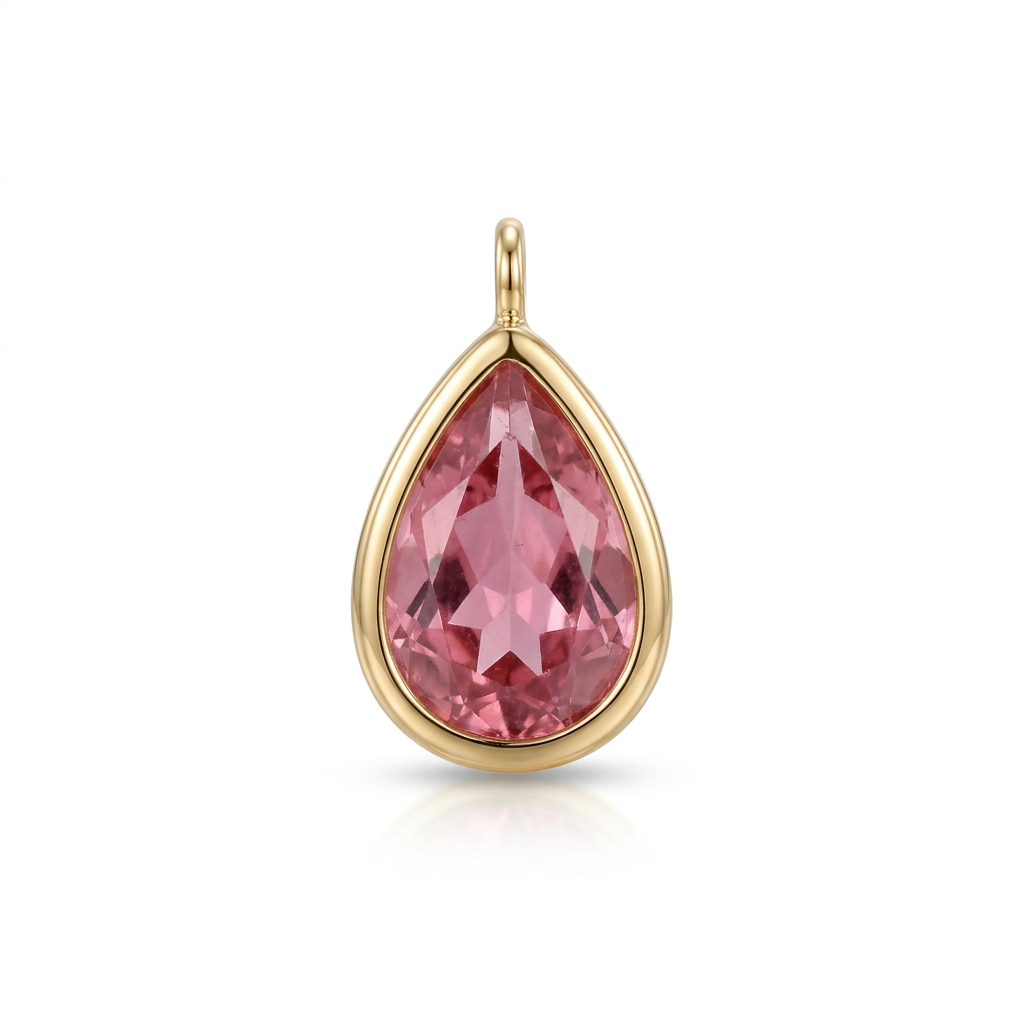 22126 Teardrop Pink Pendant 
